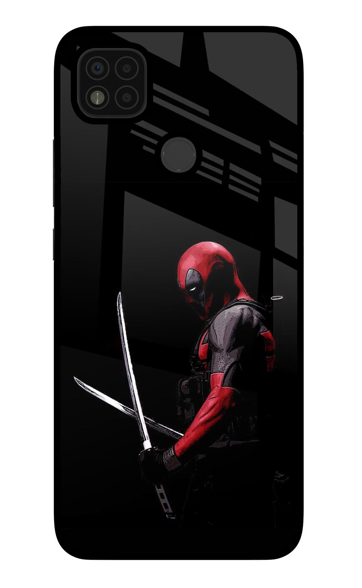 Deadpool Poco C31 Glass Case Back Cover by Casekaro