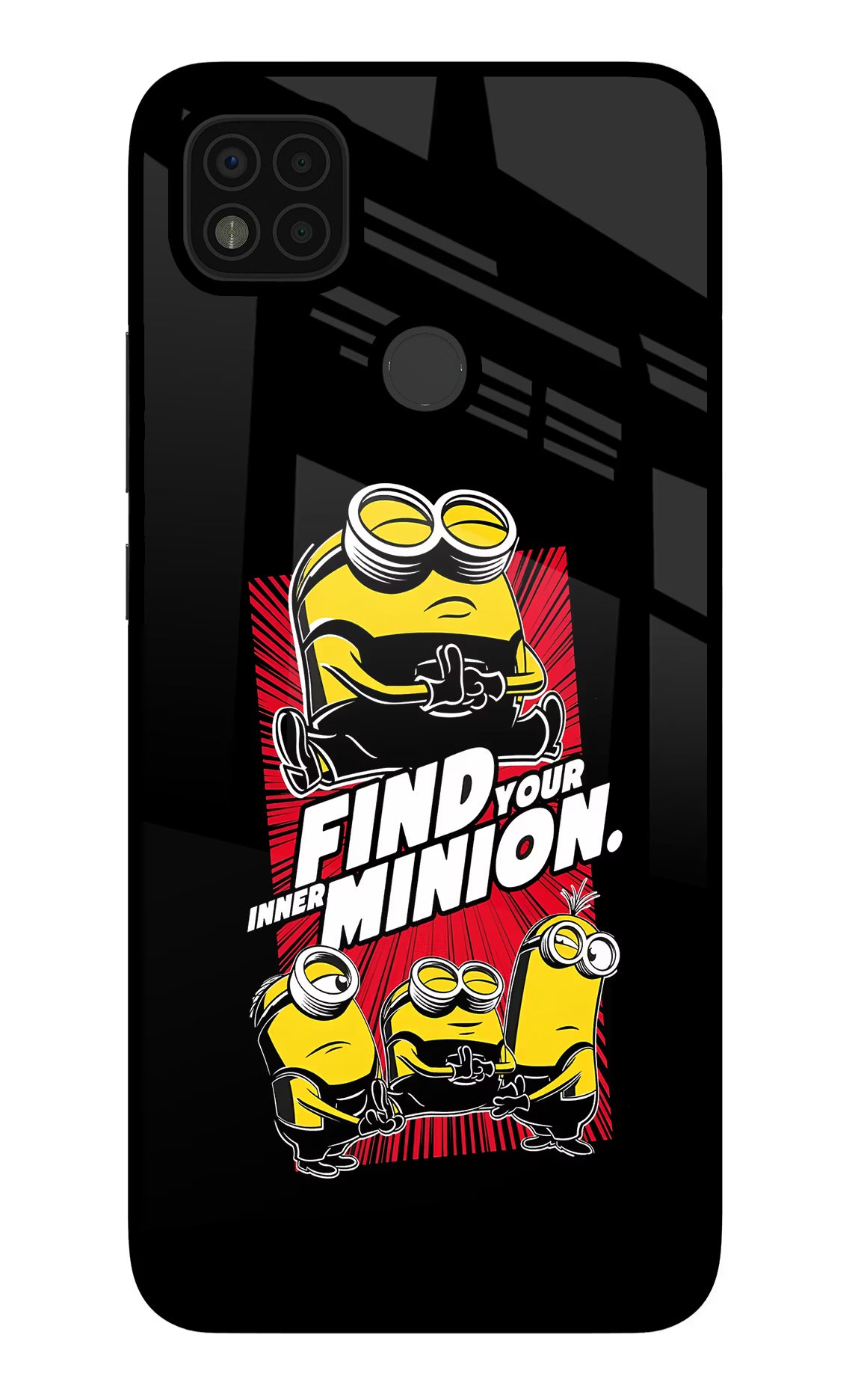 Find your inner Minion Poco C31 Glass Case Back Cover by Casekaro
