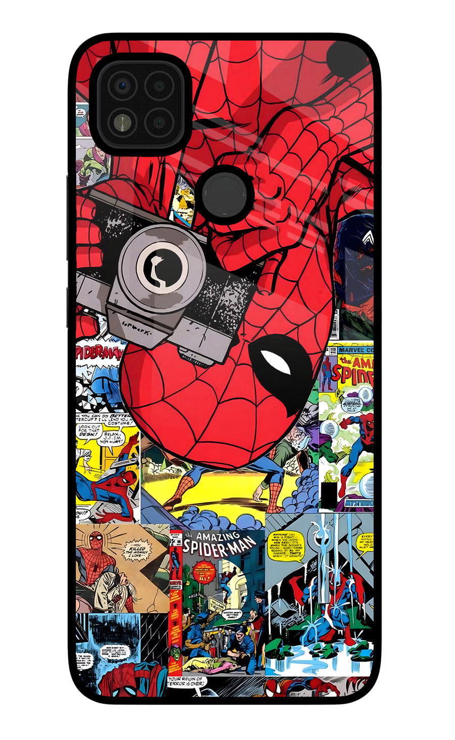 Spider Man Poco C31 Back Cover, Glass case