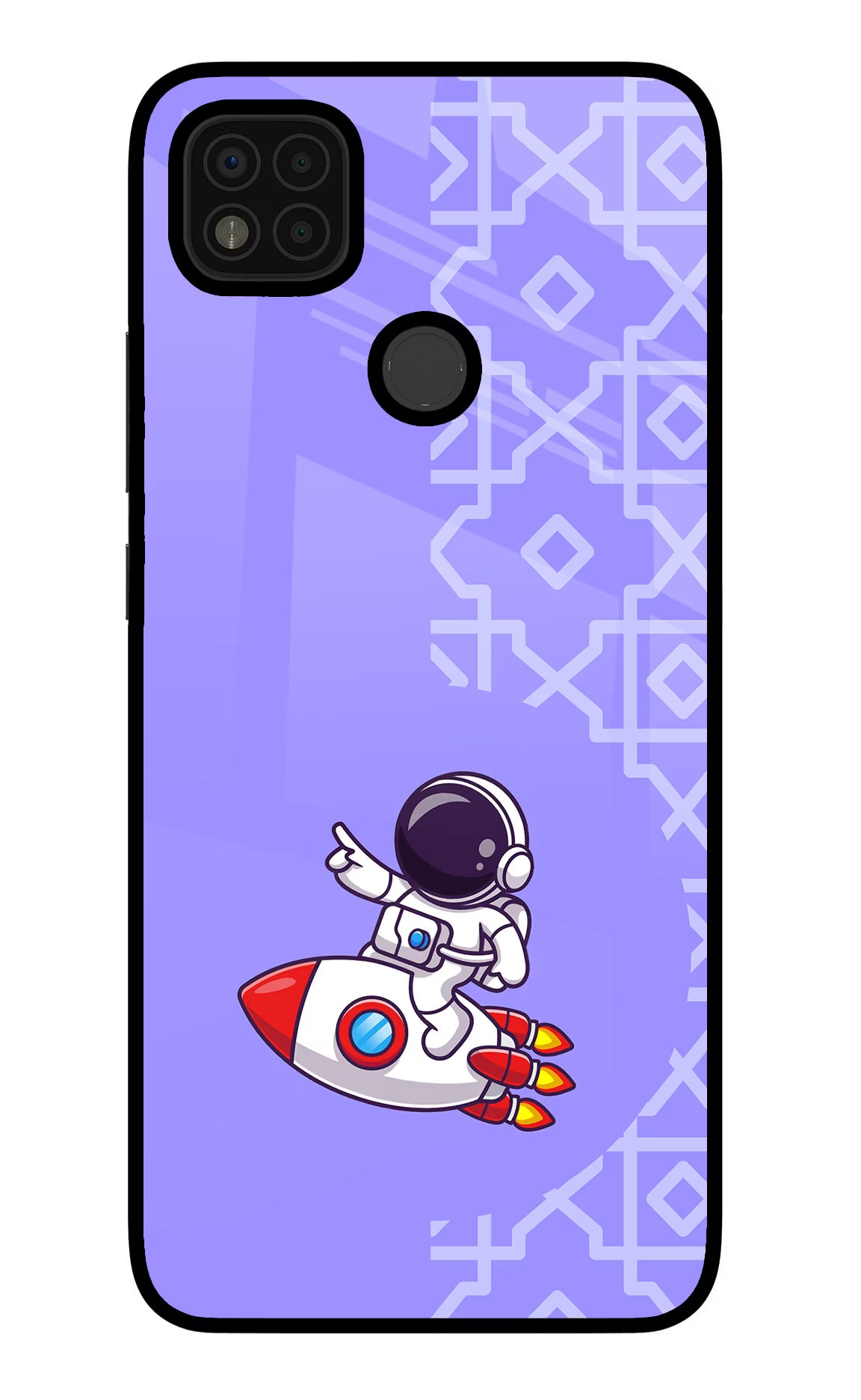 Cute Astronaut Poco C31 Glass Case Back Cover by Casekaro
