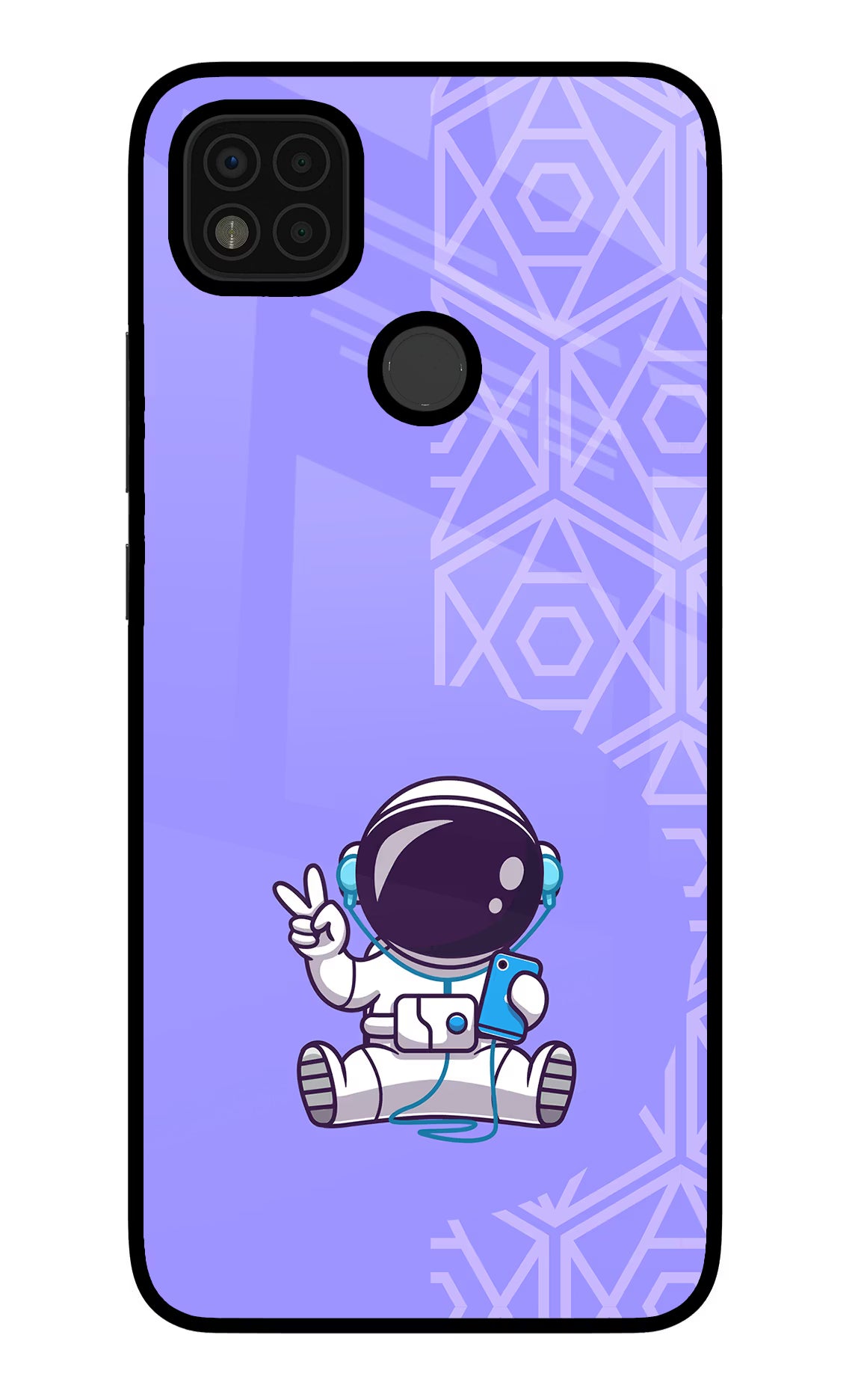 Cute Astronaut Chilling Poco C31 Glass Case