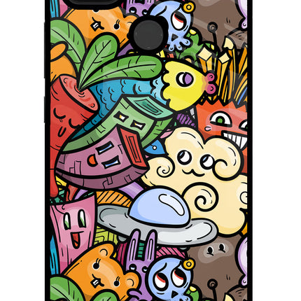Veggie Doodle Poco C31 Glass Case