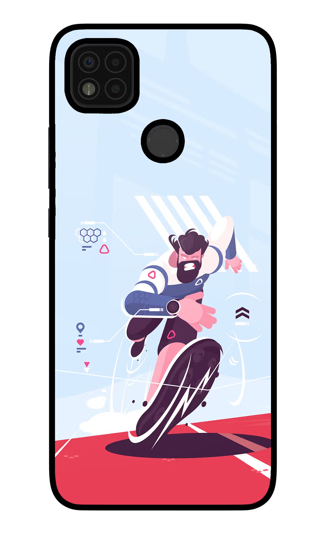 Run Pro Poco C31 Glass Case Back Cover by Casekaro
