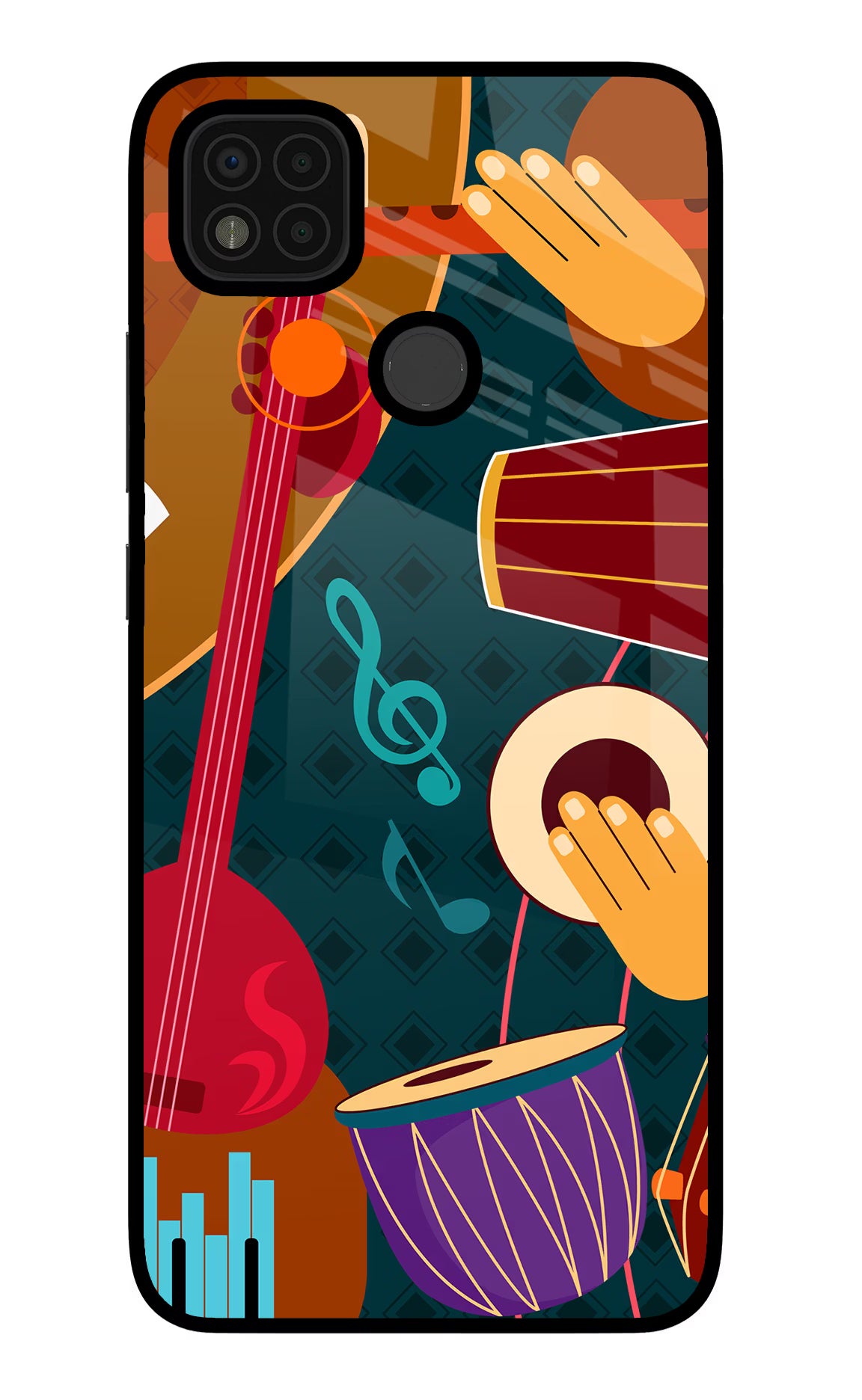 Music Instrument Poco C31 Glass Case Back Cover by Casekaro