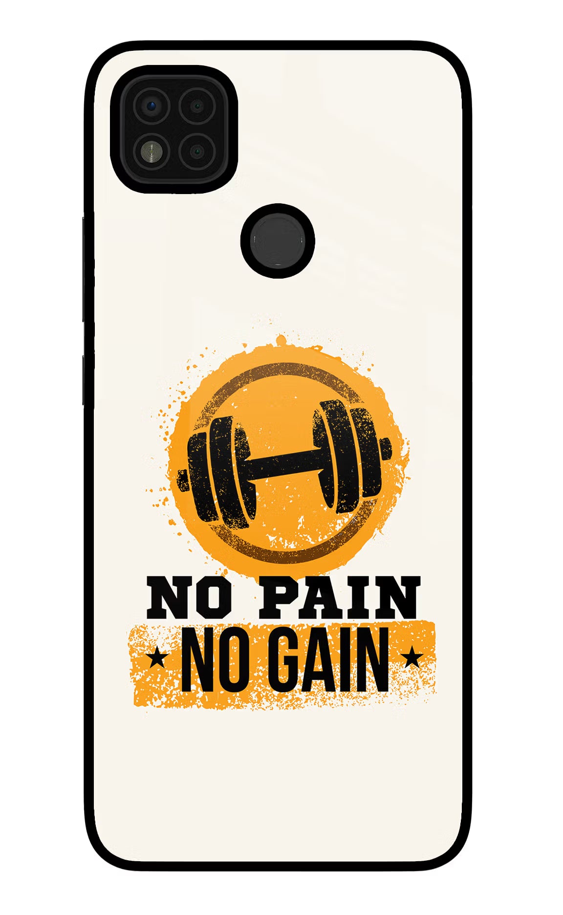 No Pain No Gain Poco C31 Glass Case Back Cover by Casekaro