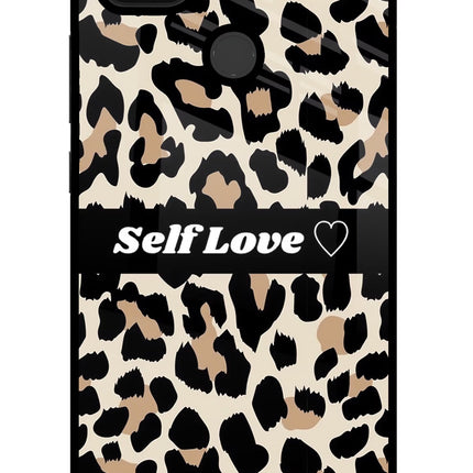 Leopard Print Self Love Poco C31 Glass Case