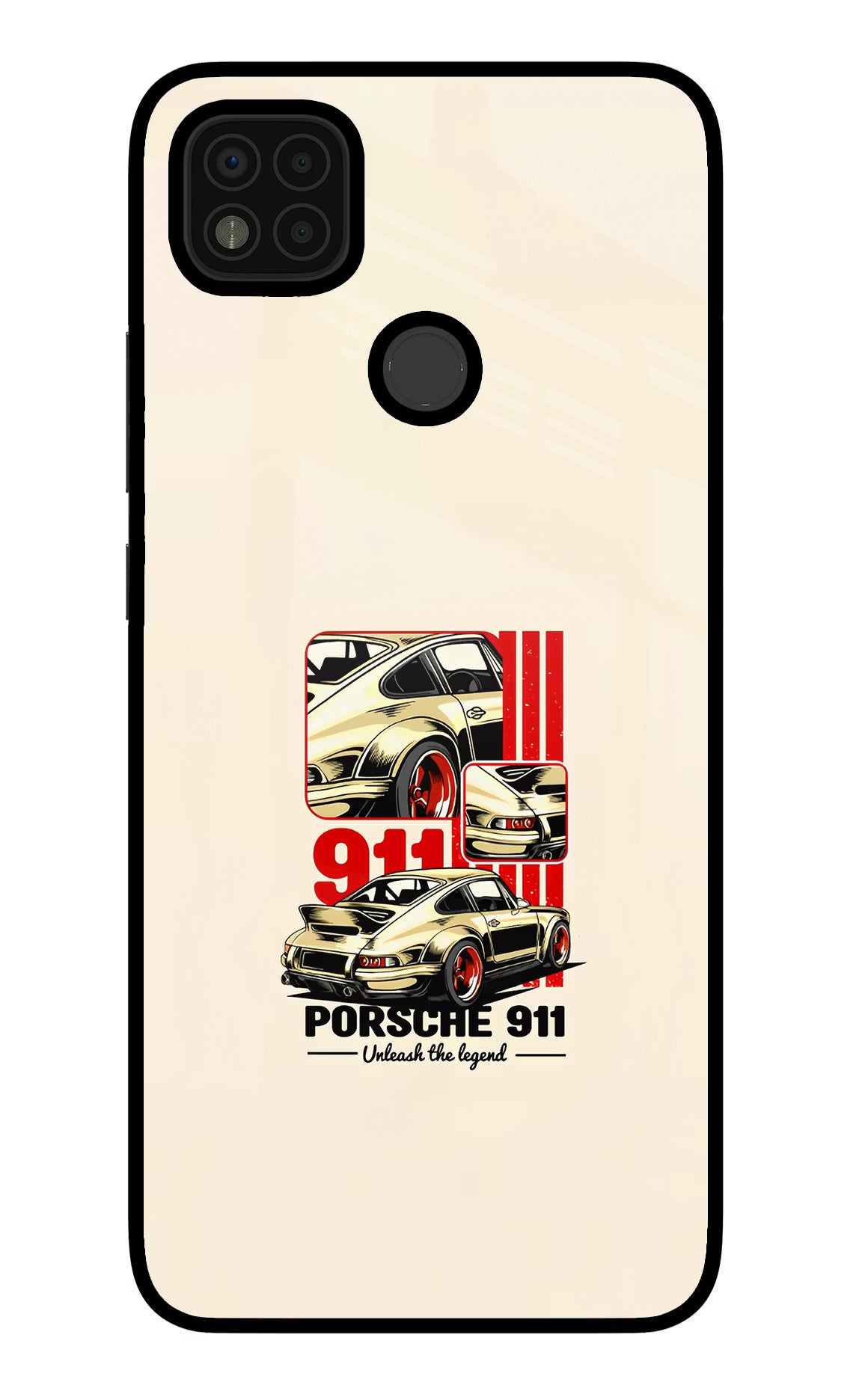 Classic Porsche 911 Poco C31 Glass Case Back Cover by Casekaro