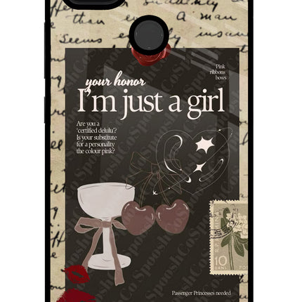 I am just a girl Poco C31 Glass Case