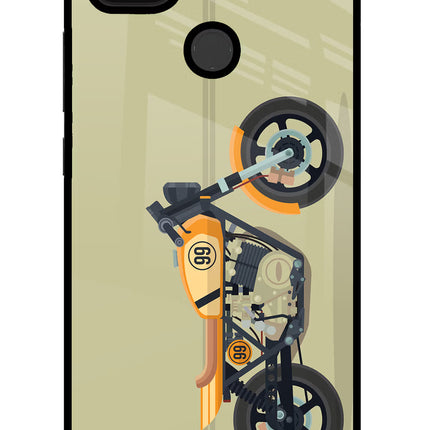 Vertical Speedster Poco C31 Glass Case Back Cover by Casekaro