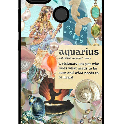 Aquarius Zodiac Poco C31 Glass Case
