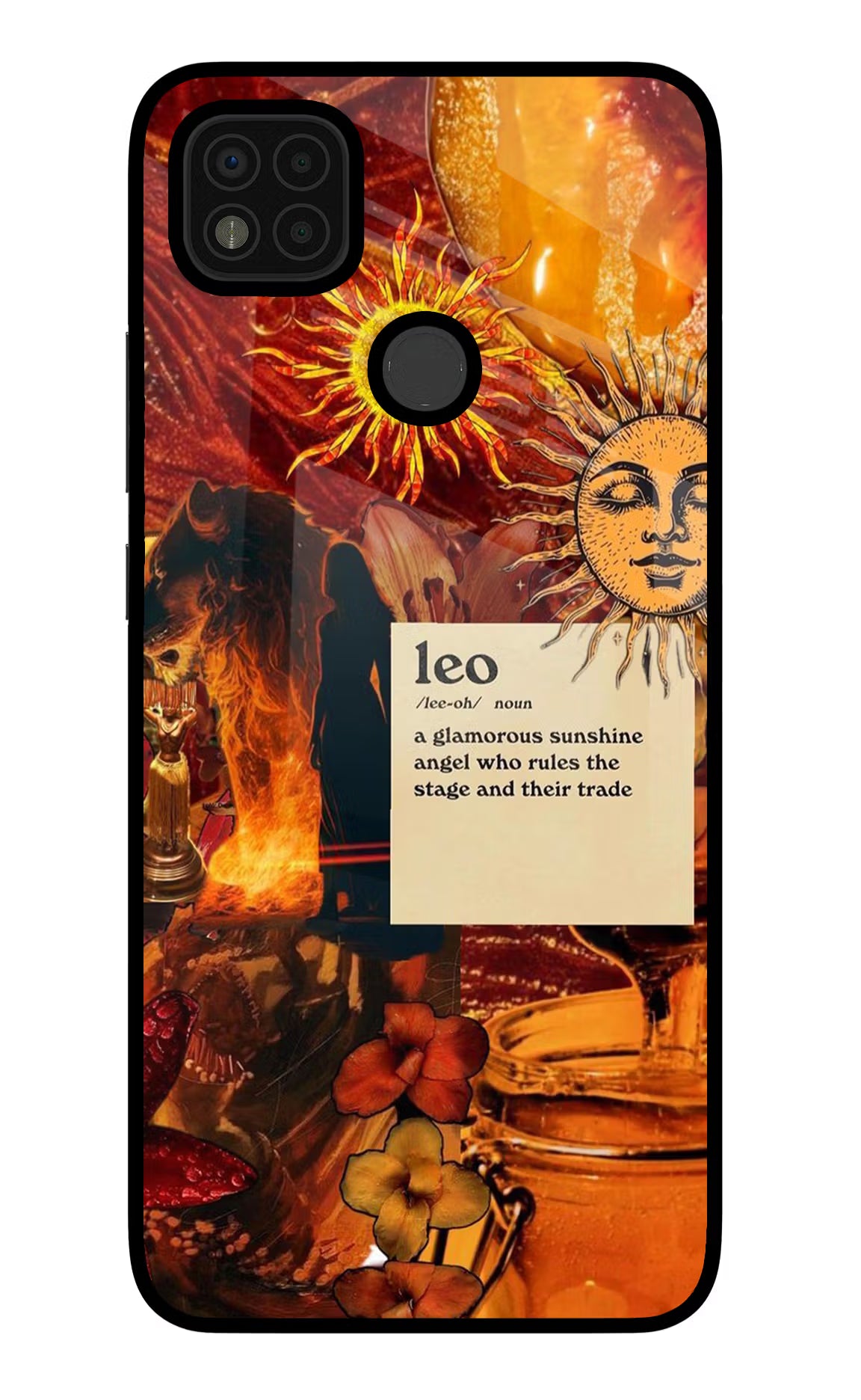Leo Zodiac Poco C31 Glass Case Back Cover by Casekaro