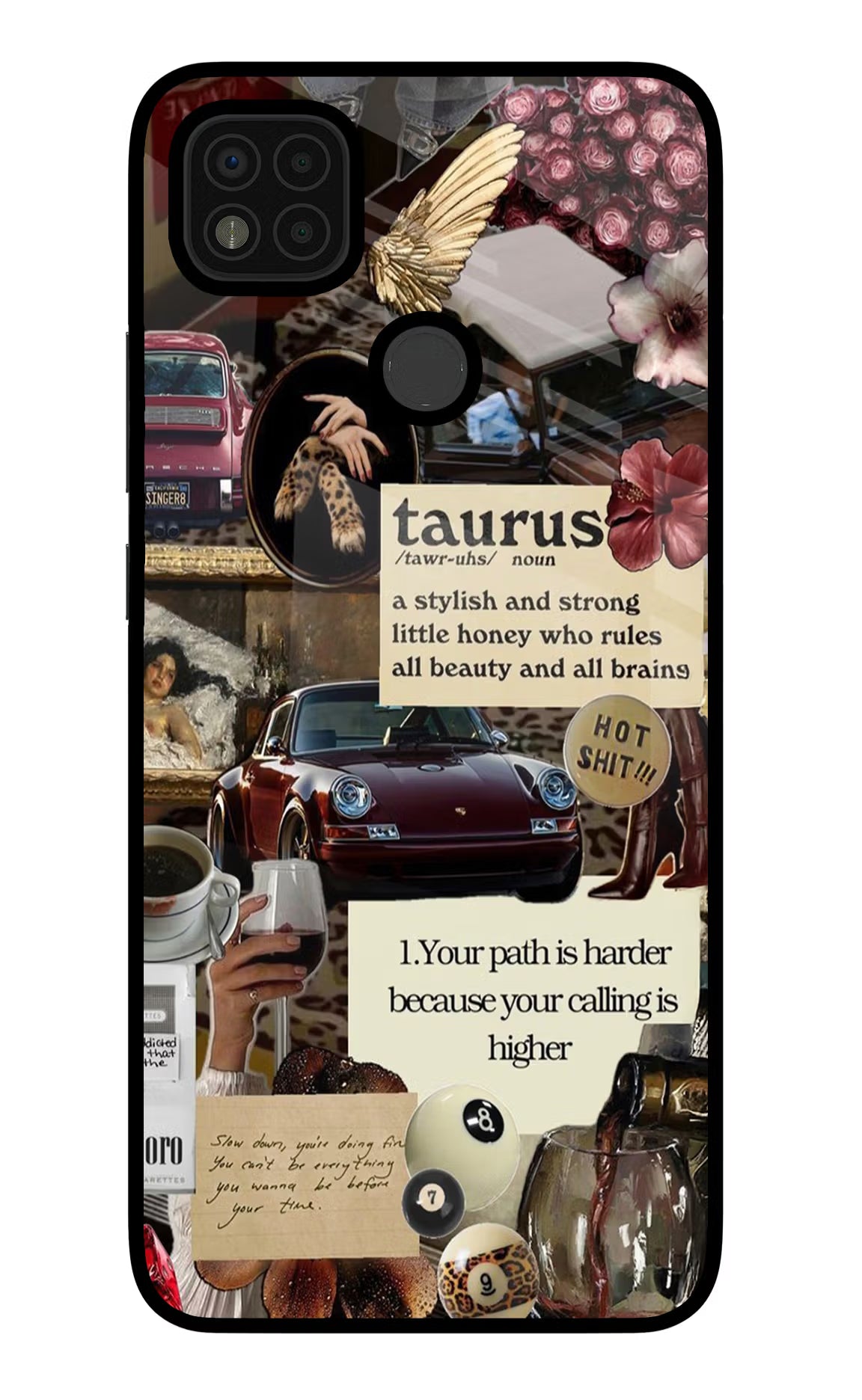 Taurus Zodiac Poco C31 Glass Case Back Cover by Casekaro