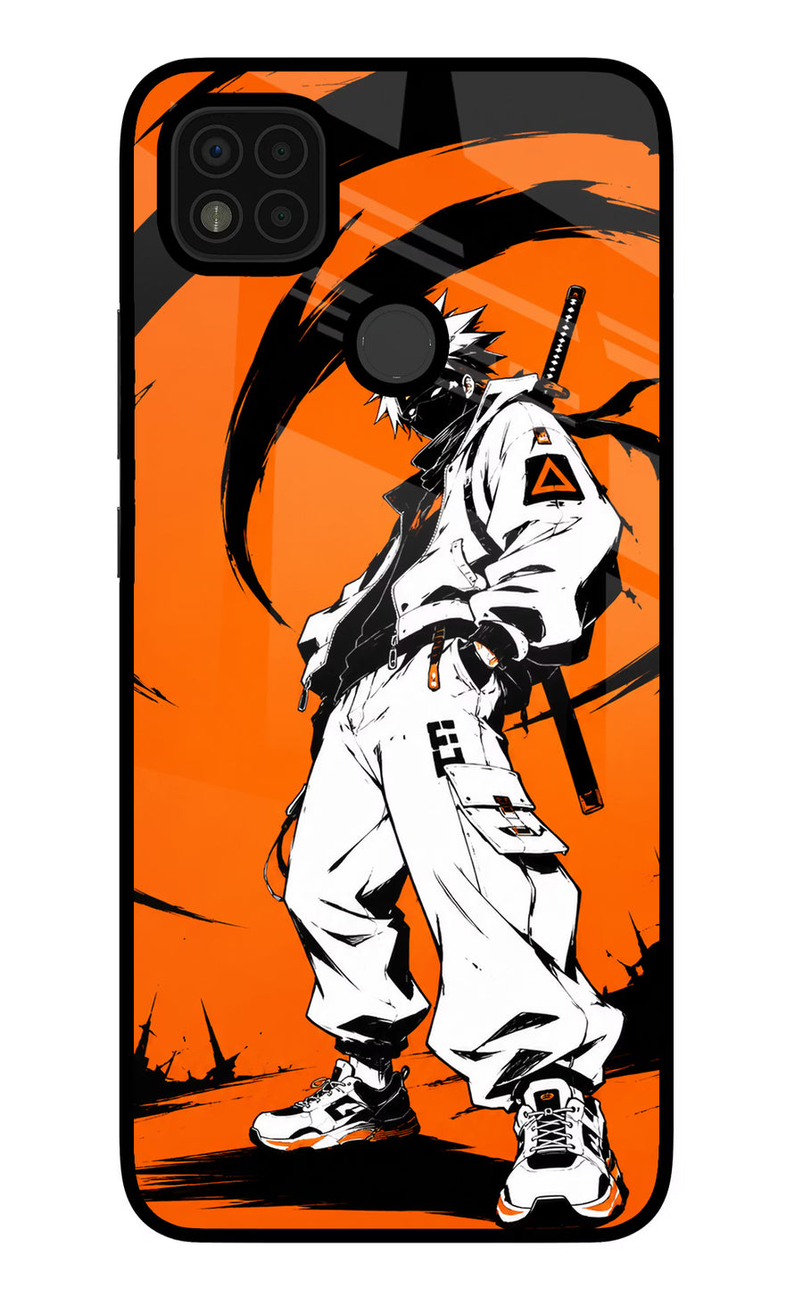 Street Samurai  Poco C31 Back Cover, Glass case