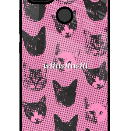 Pink Cats Poco C31 Glass Case