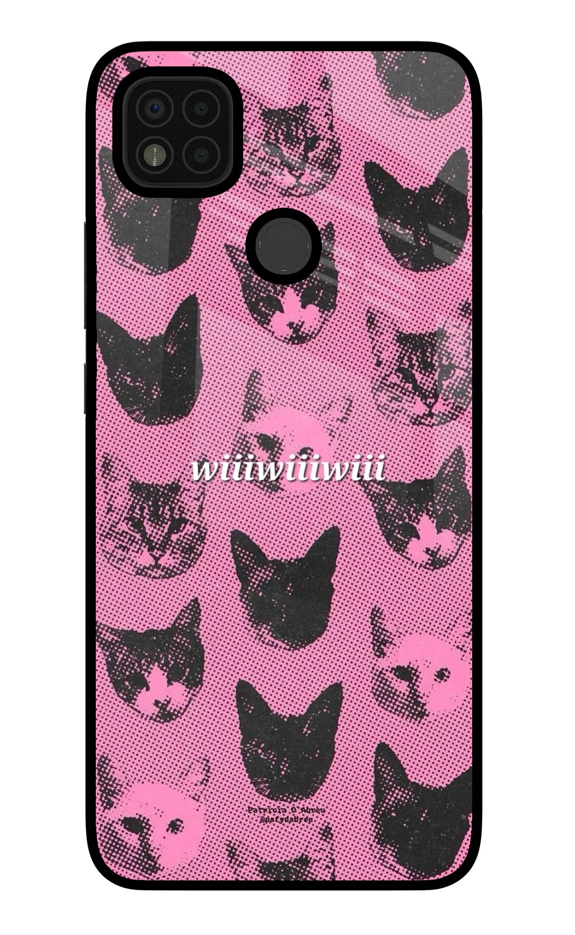 Pink Cats Poco C31 Glass Case Back Cover by Casekaro