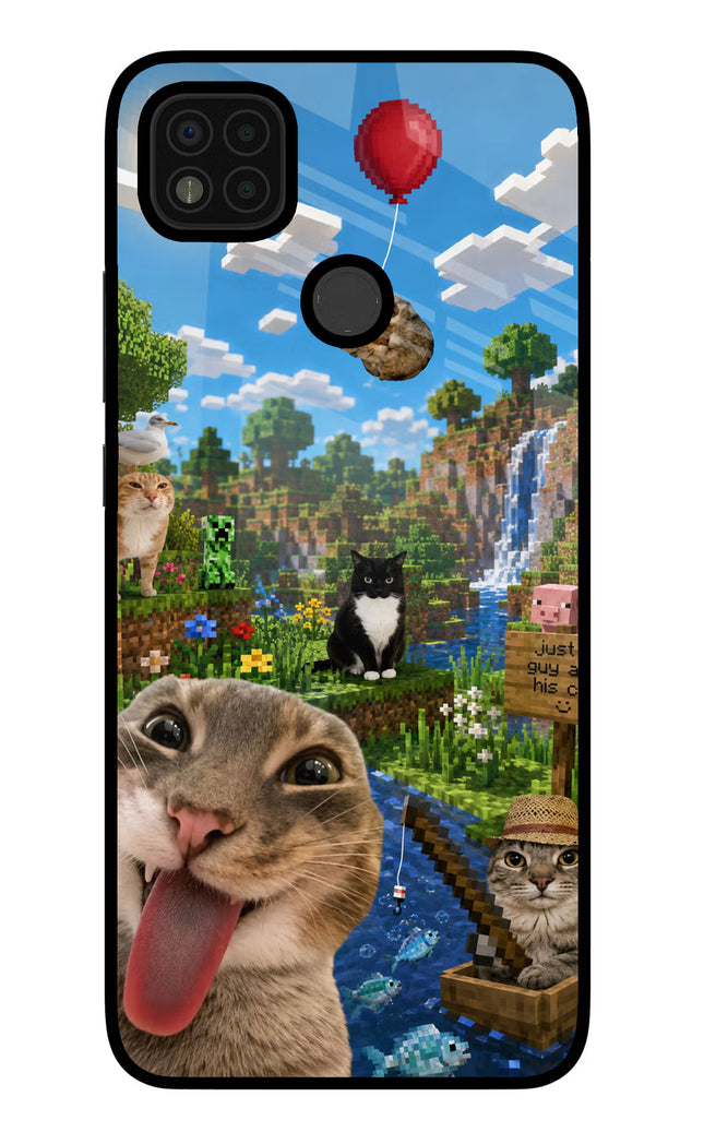 Minecraft Cat Chaos Poco C31 Glass Case