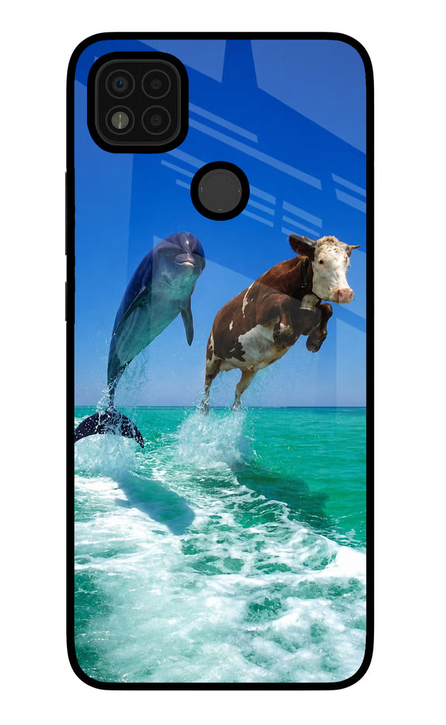 Dolphin vs Cow Poco C31 Glass Case