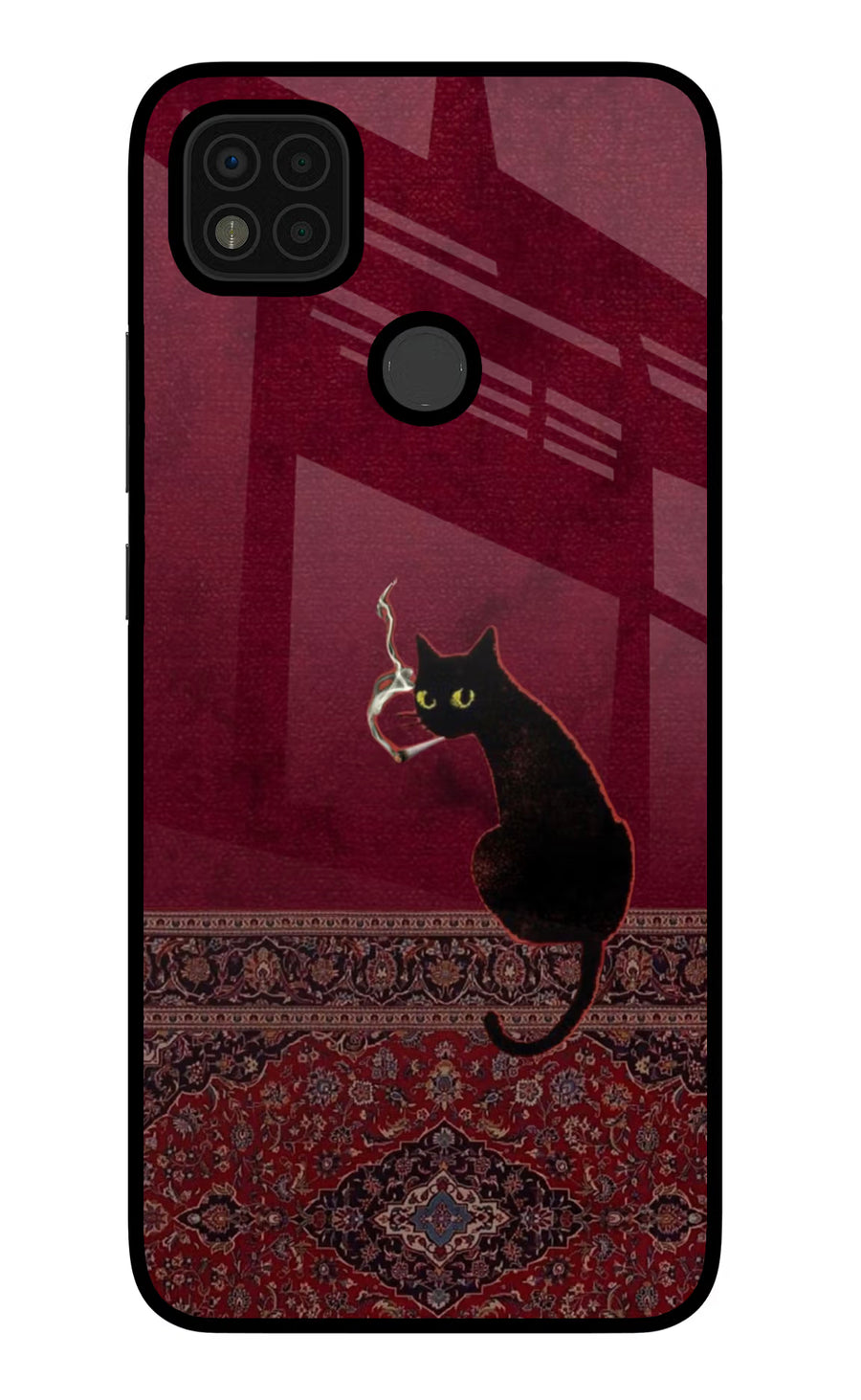 Midnight Cat Poco C31 Back Cover, Glass case