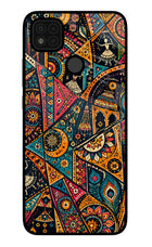 Folk Print Poco C31 Glass Case