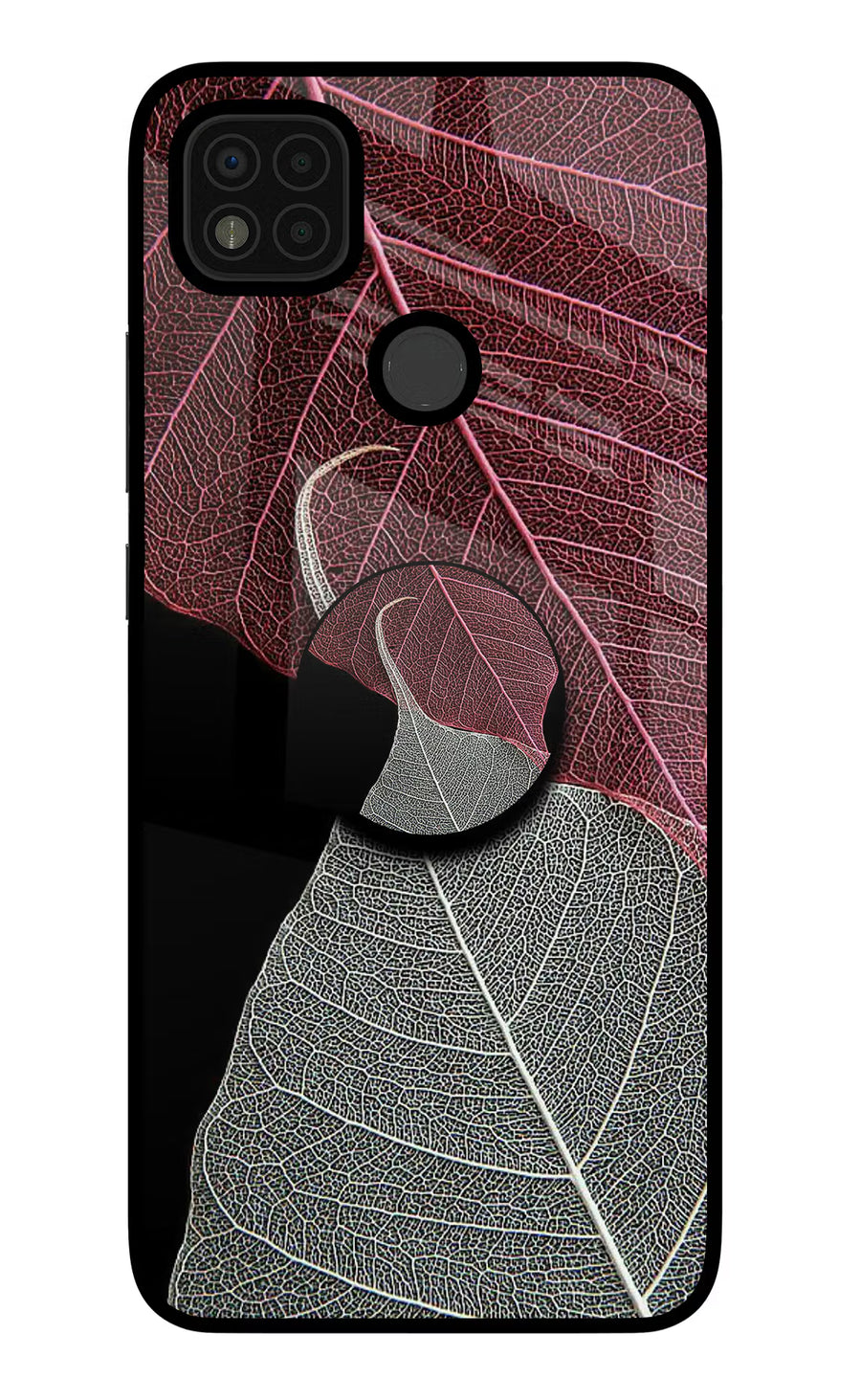 Leaf Pattern Poco C31 Pop Case, Glass case