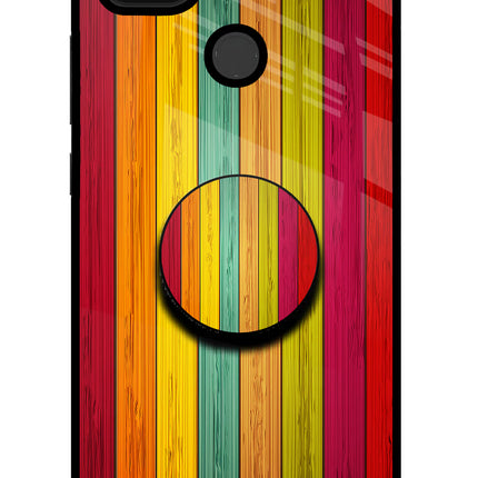 Multicolor Wooden Poco C31 Pop Case by Casekaro