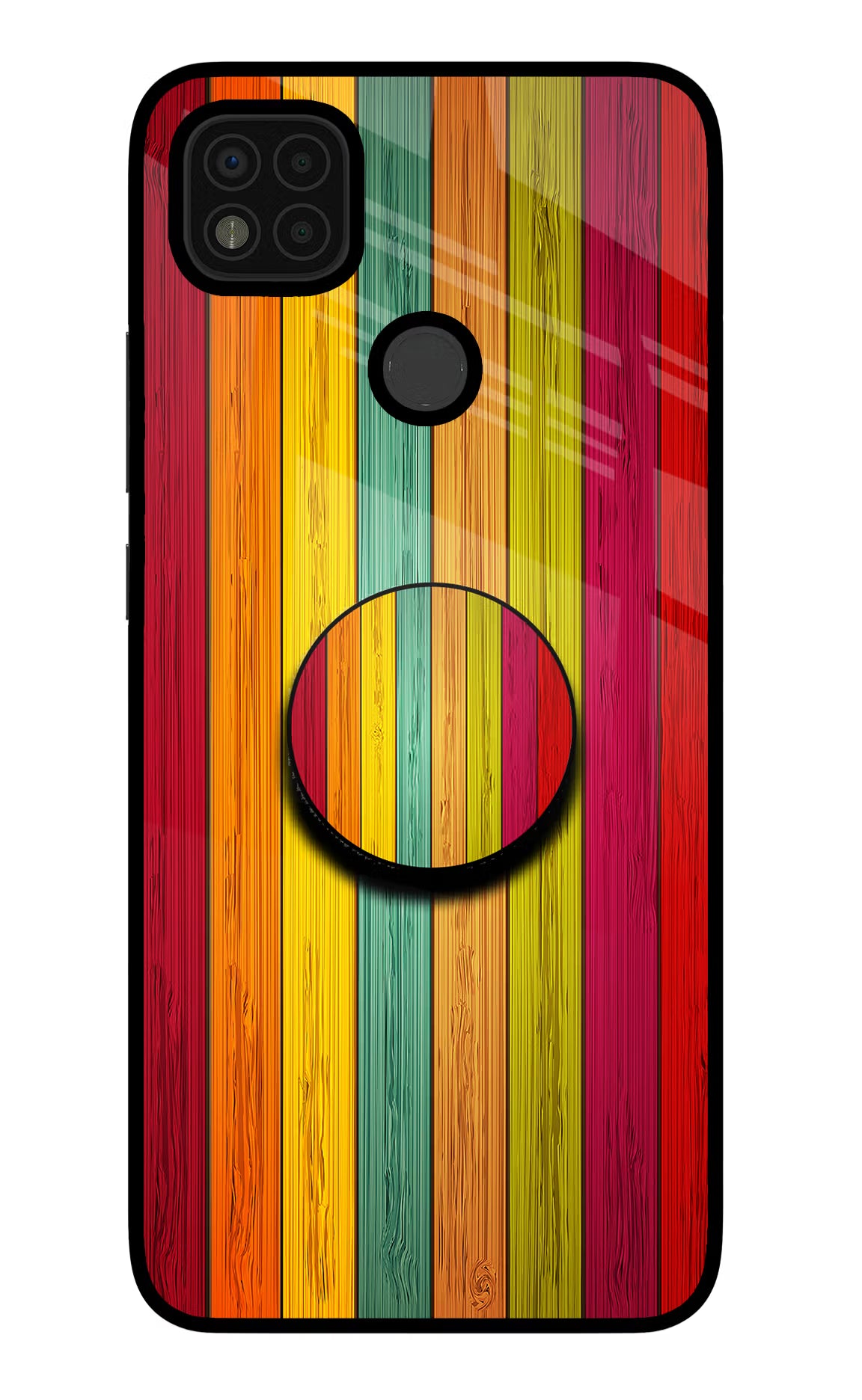 Multicolor Wooden Poco C31 Pop Case by Casekaro