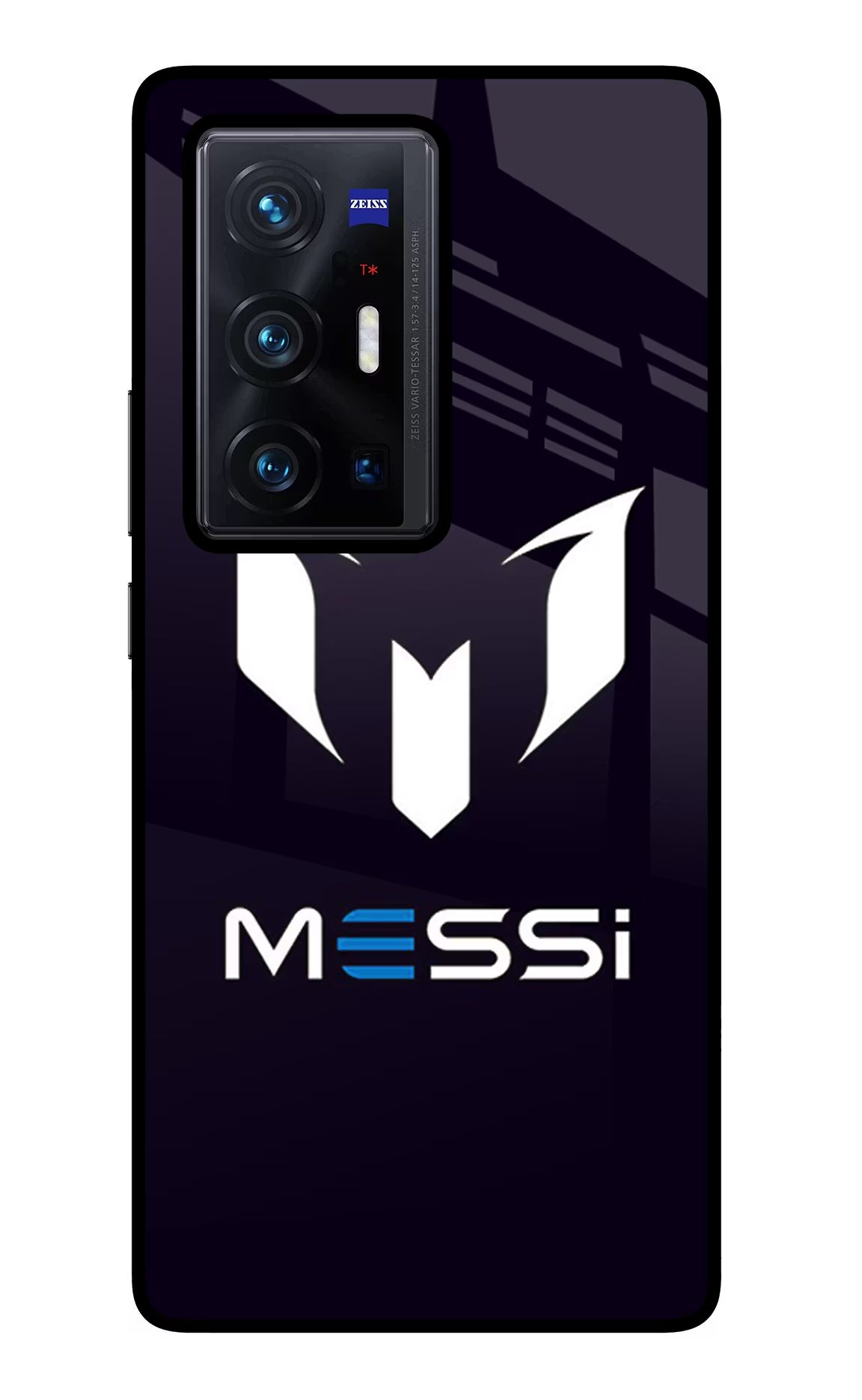 Messi Logo Vivo X70 Pro+ Glass Case Back Cover by Casekaro