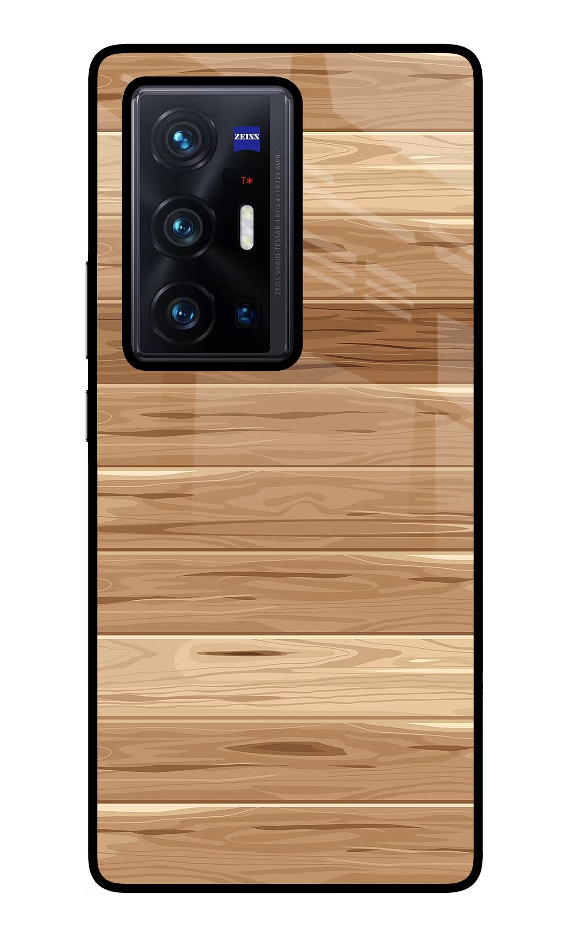Wooden Vector Vivo X70 Pro+ Glass Case Back Cover by Casekaro