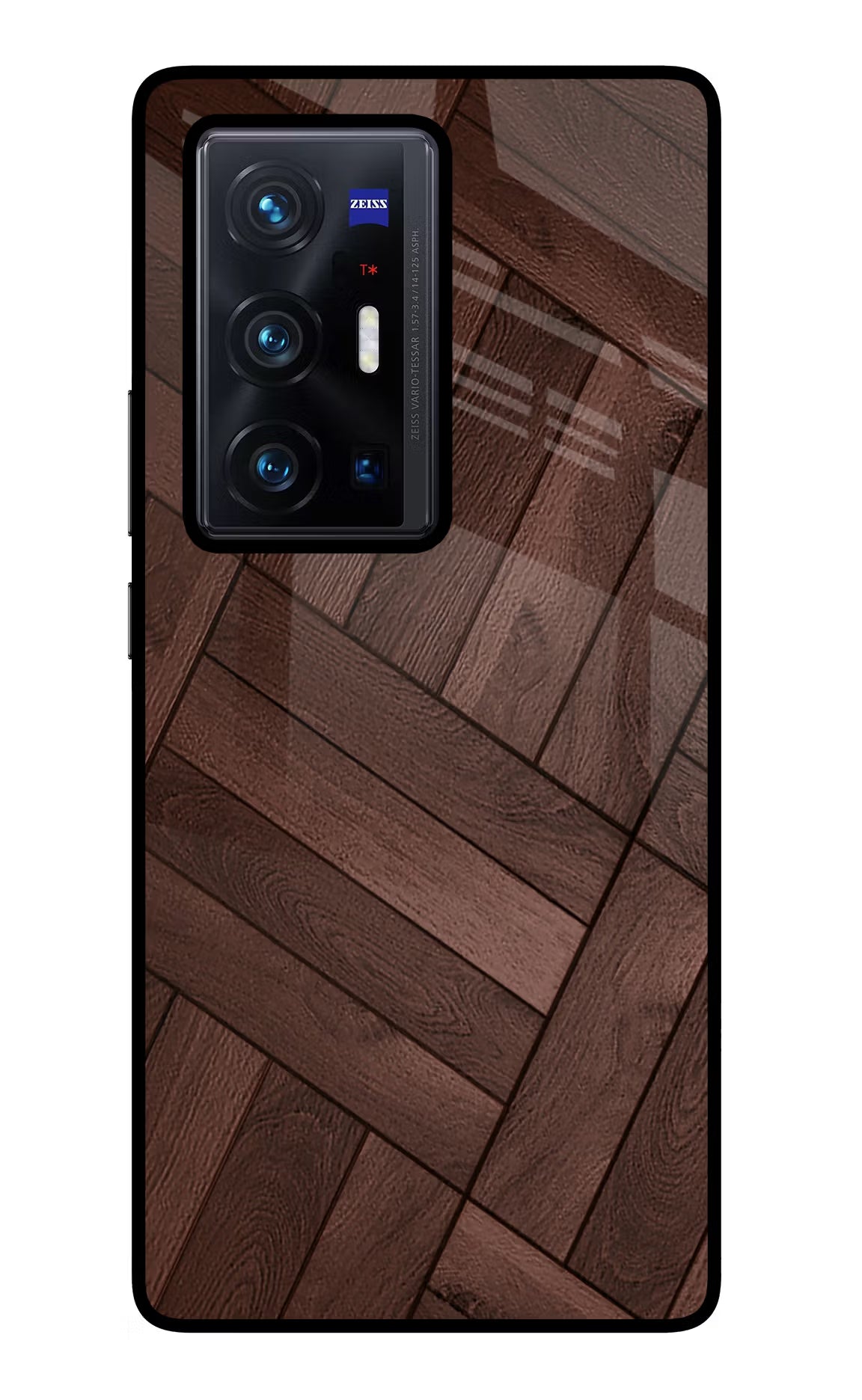 Wooden Texture Design Vivo X70 Pro+ Glass Case Back Cover by Casekaro