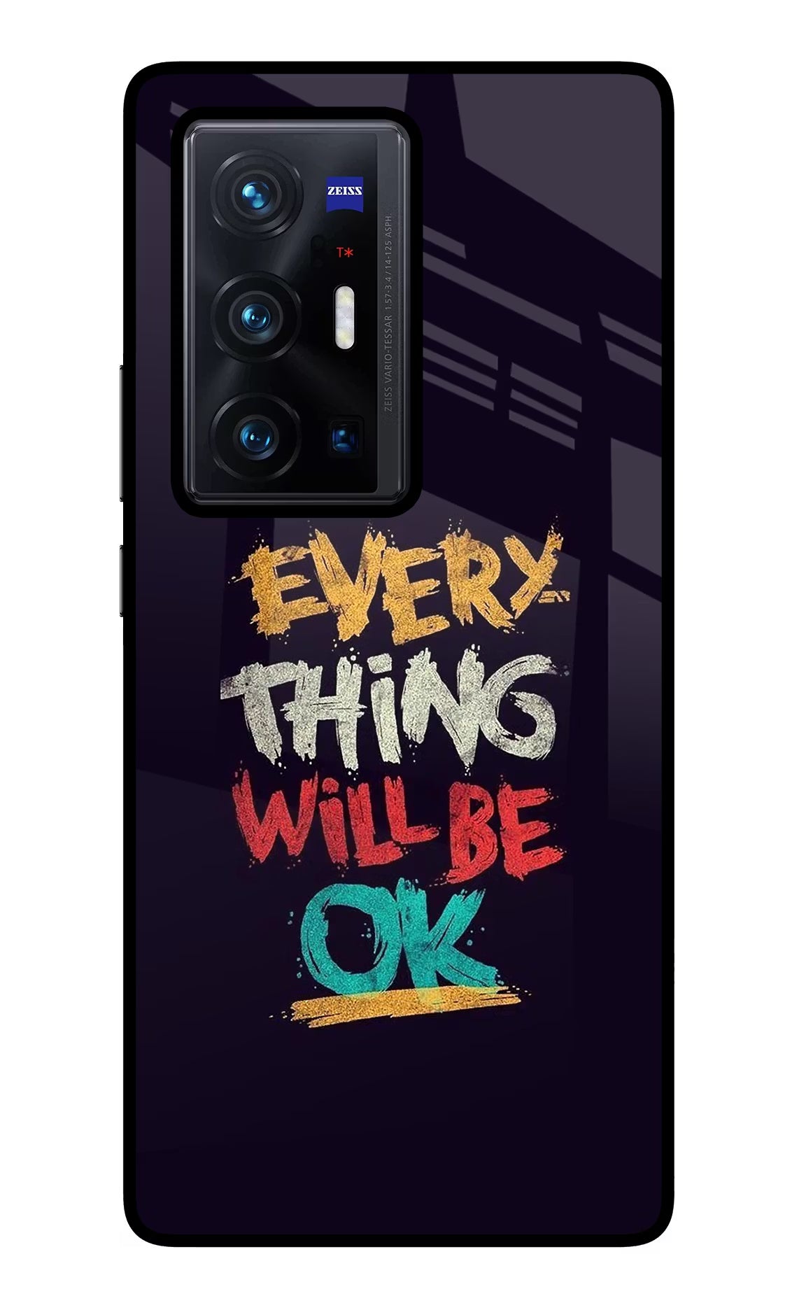 Everything Will Be Ok Vivo X70 Pro+ Glass Case Back Cover by Casekaro
