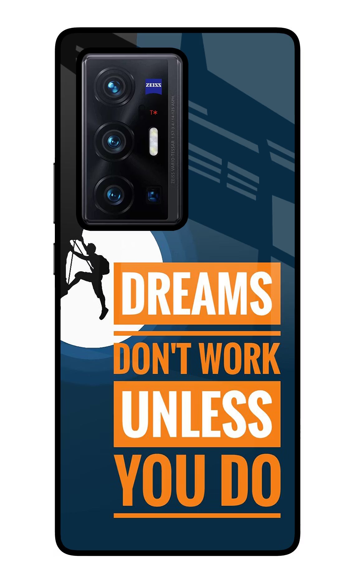Dreams Don’T Work Unless You Do Vivo X70 Pro+ Glass Case Back Cover by Casekaro