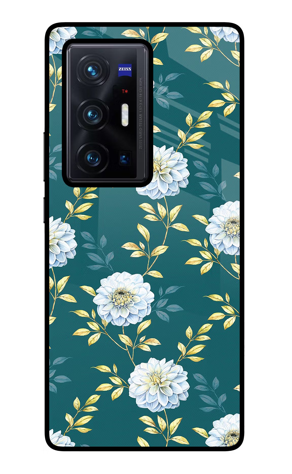 Flowers Vivo X70 Pro+ Glass Case Back Cover by Casekaro