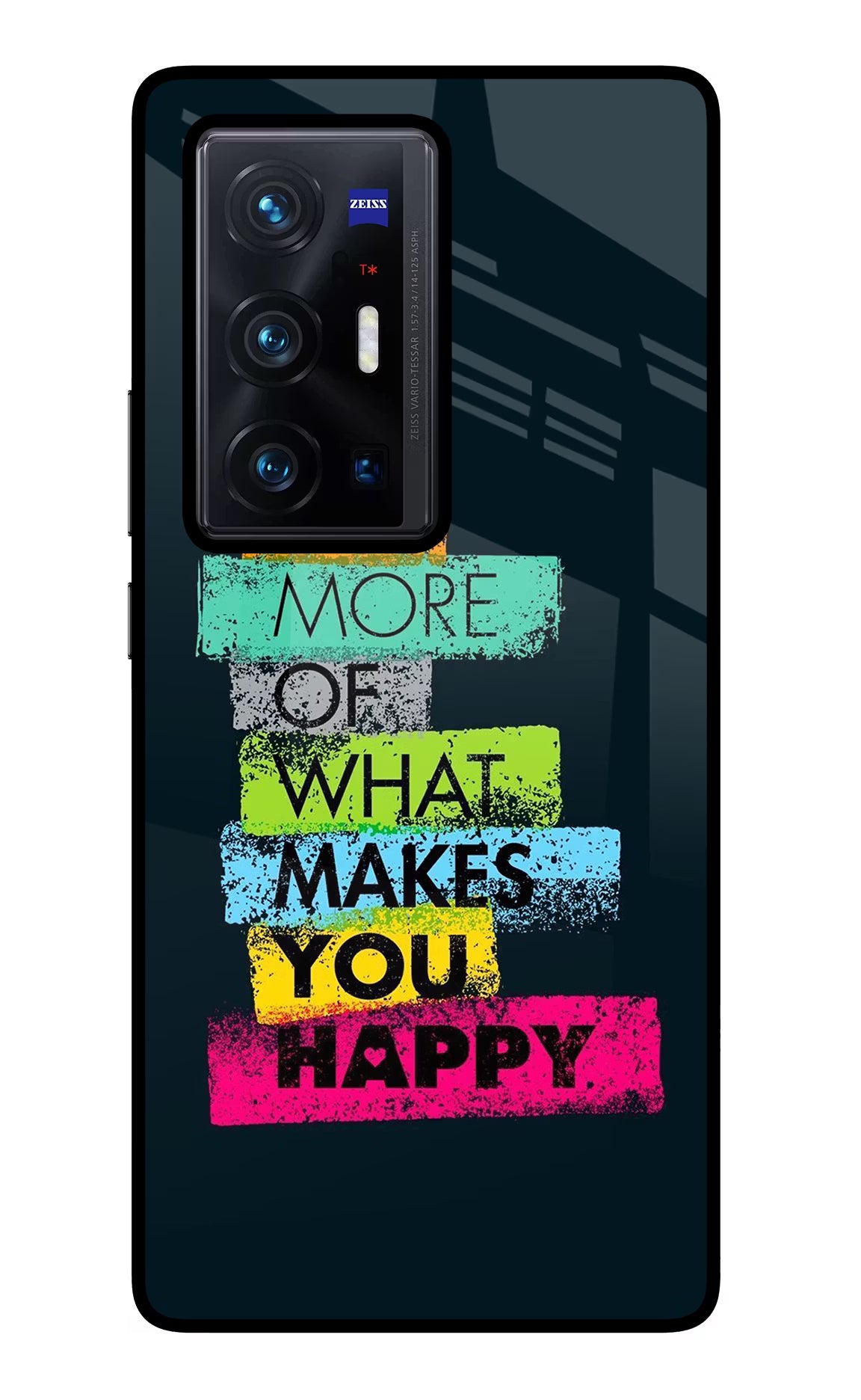 Do More Of What Makes You Happy Vivo X70 Pro+ Glass Case Back Cover by Casekaro
