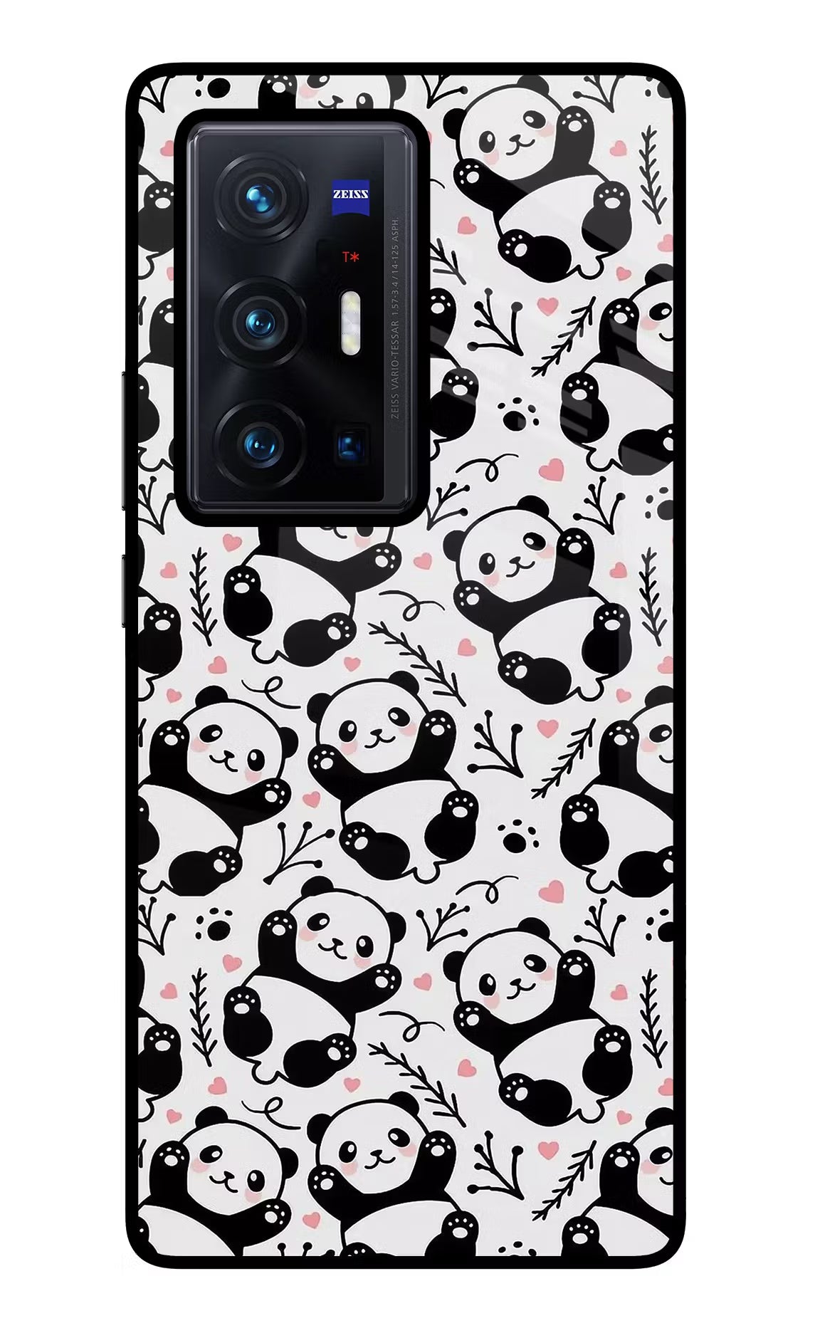 Cute Panda Vivo X70 Pro+ Glass Case Back Cover by Casekaro