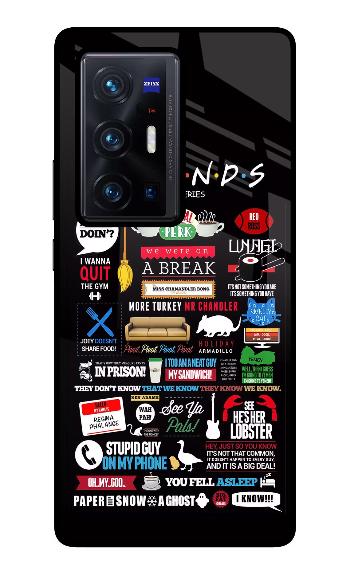 FRIENDS Vivo X70 Pro+ Glass Case Back Cover by Casekaro