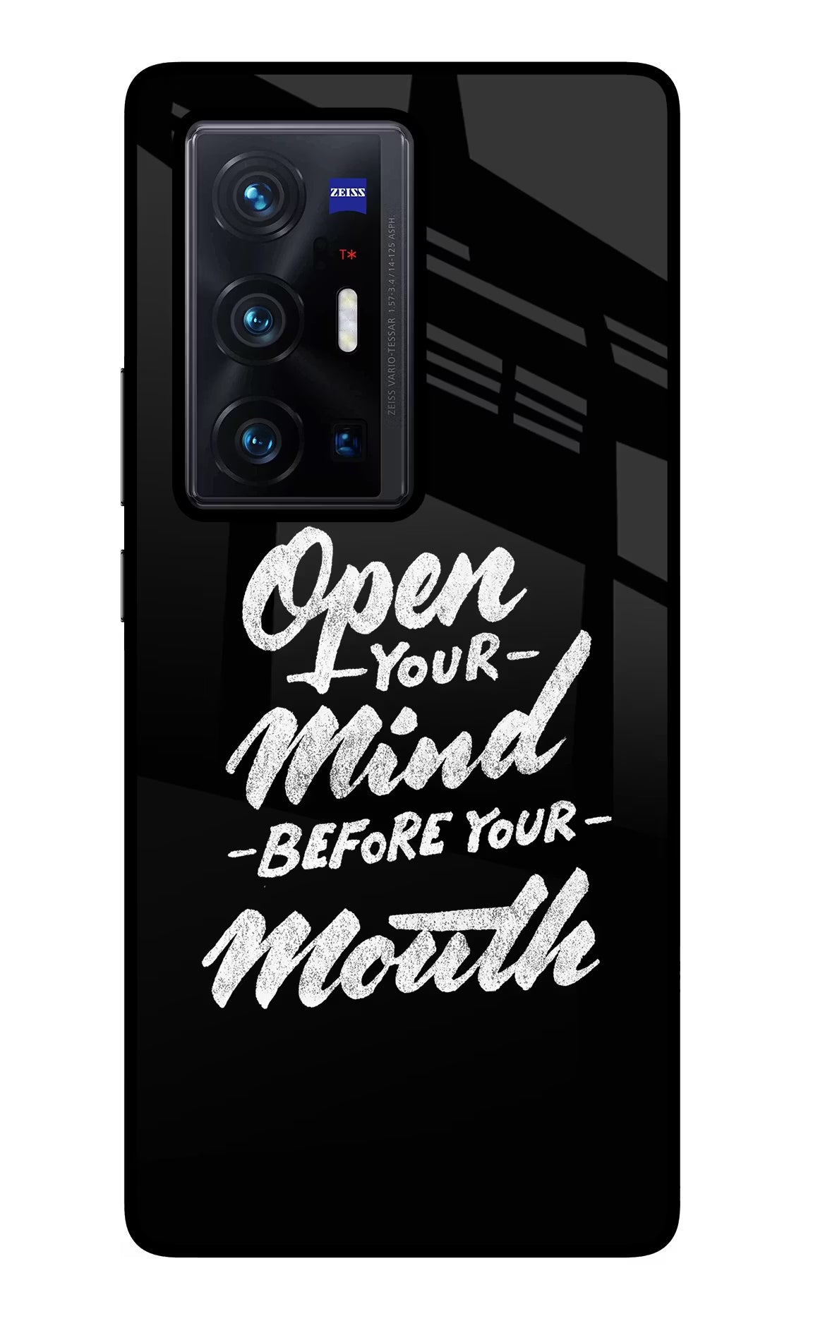 Open Your Mind Before Your Mouth Vivo X70 Pro+ Glass Case Back Cover by Casekaro