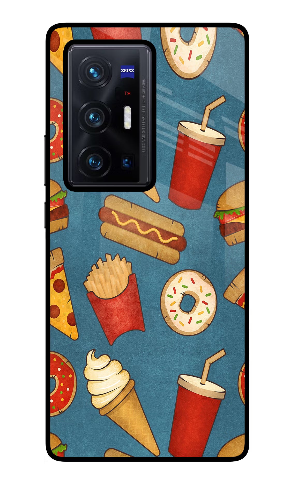 Foodie Vivo X70 Pro+ Glass Case Back Cover by Casekaro