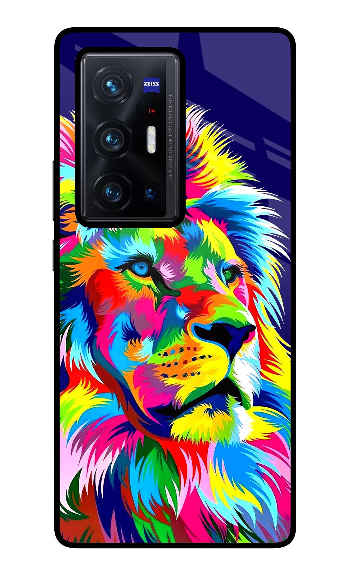 Vector Art Lion Vivo X70 Pro+ Glass Case