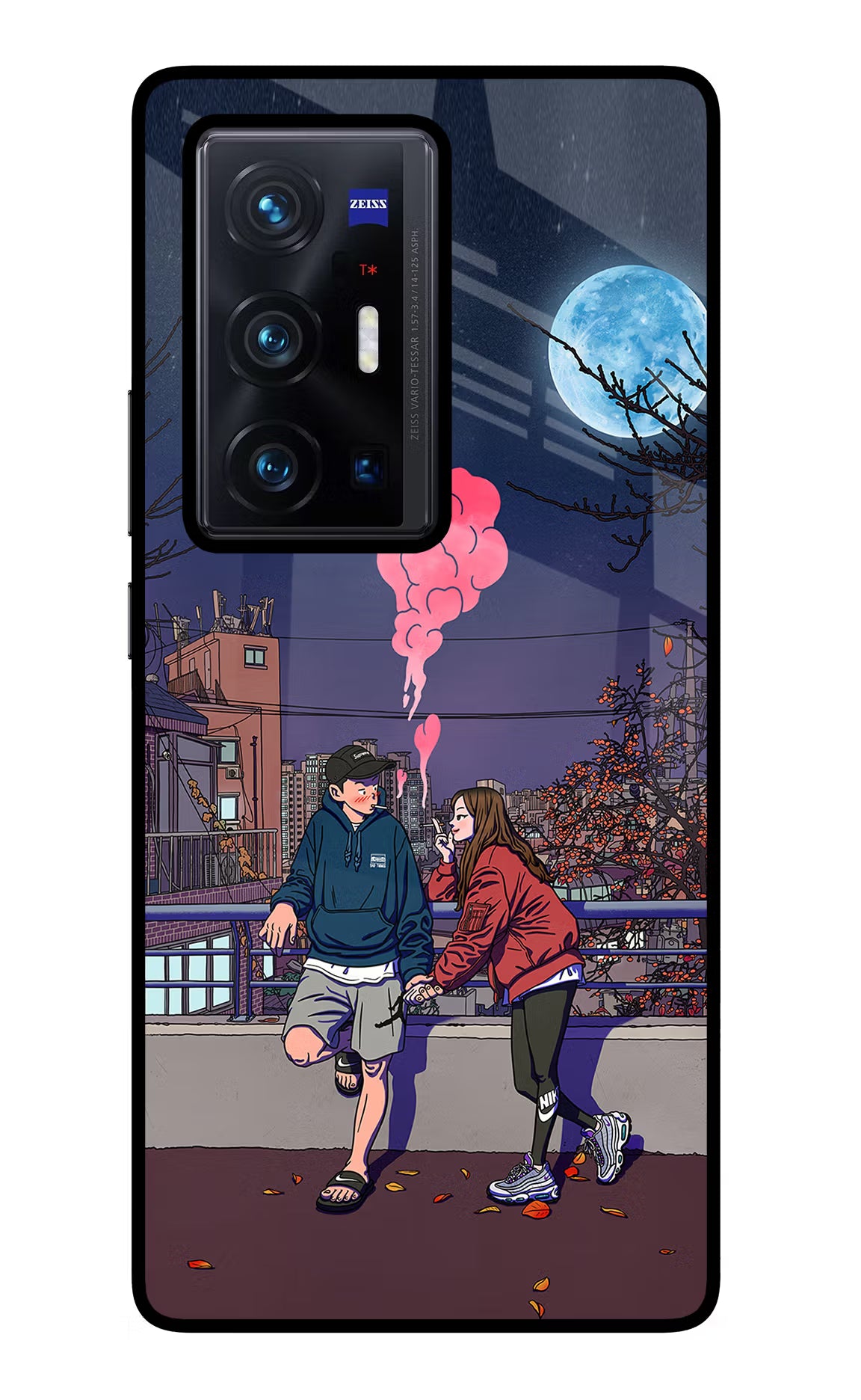 Chilling Couple Vivo X70 Pro+ Glass Case Back Cover by Casekaro