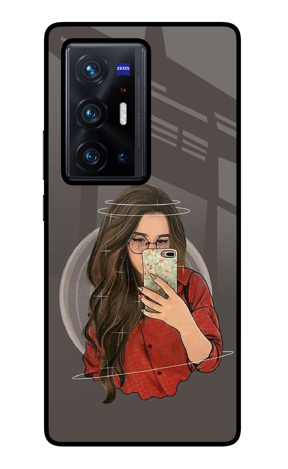 Selfie Queen Vivo X70 Pro+ Glass Case Back Cover by Casekaro