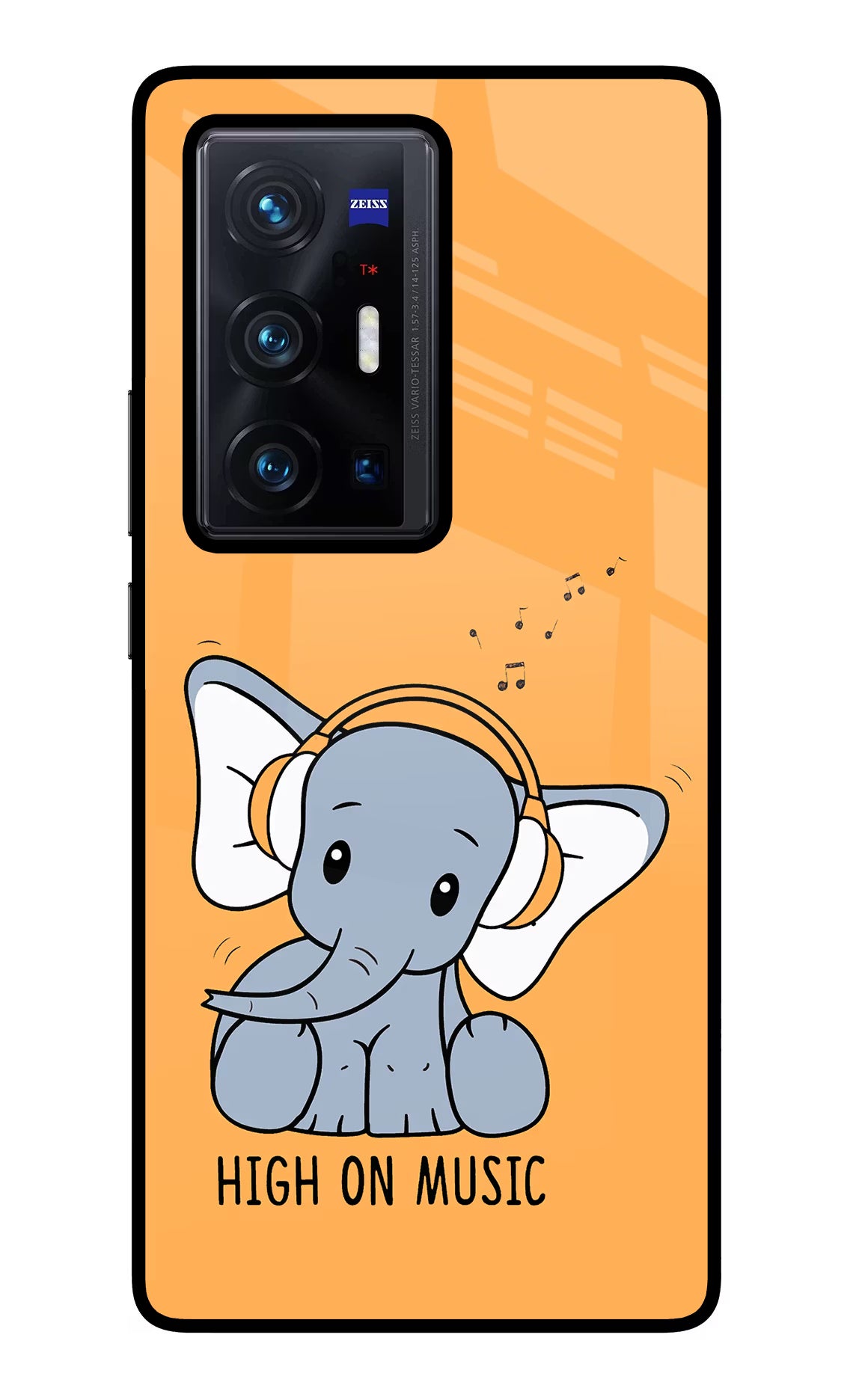 High On Music Vivo X70 Pro+ Glass Case Back Cover by Casekaro