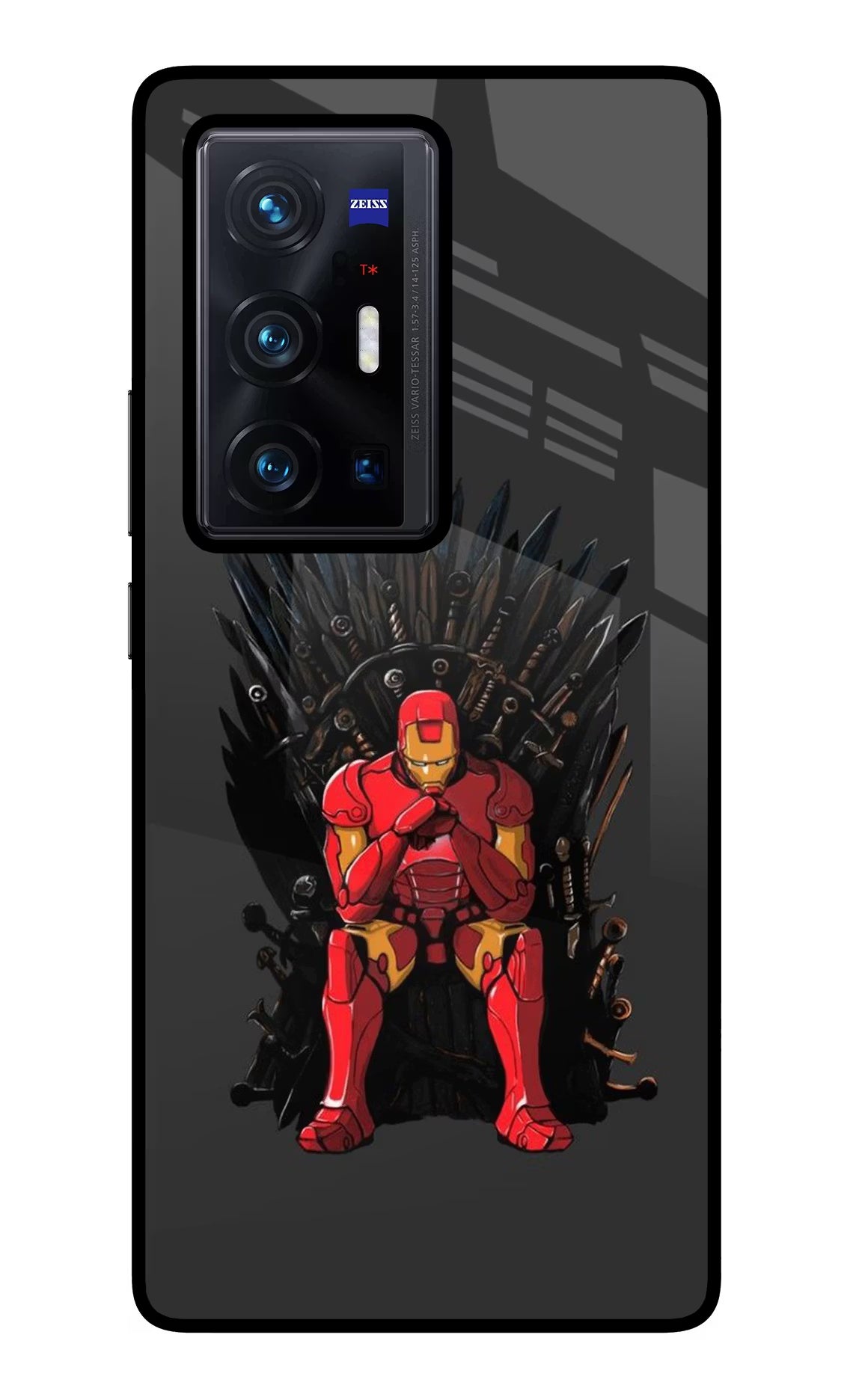 Ironman Throne Vivo X70 Pro+ Glass Case Back Cover by Casekaro