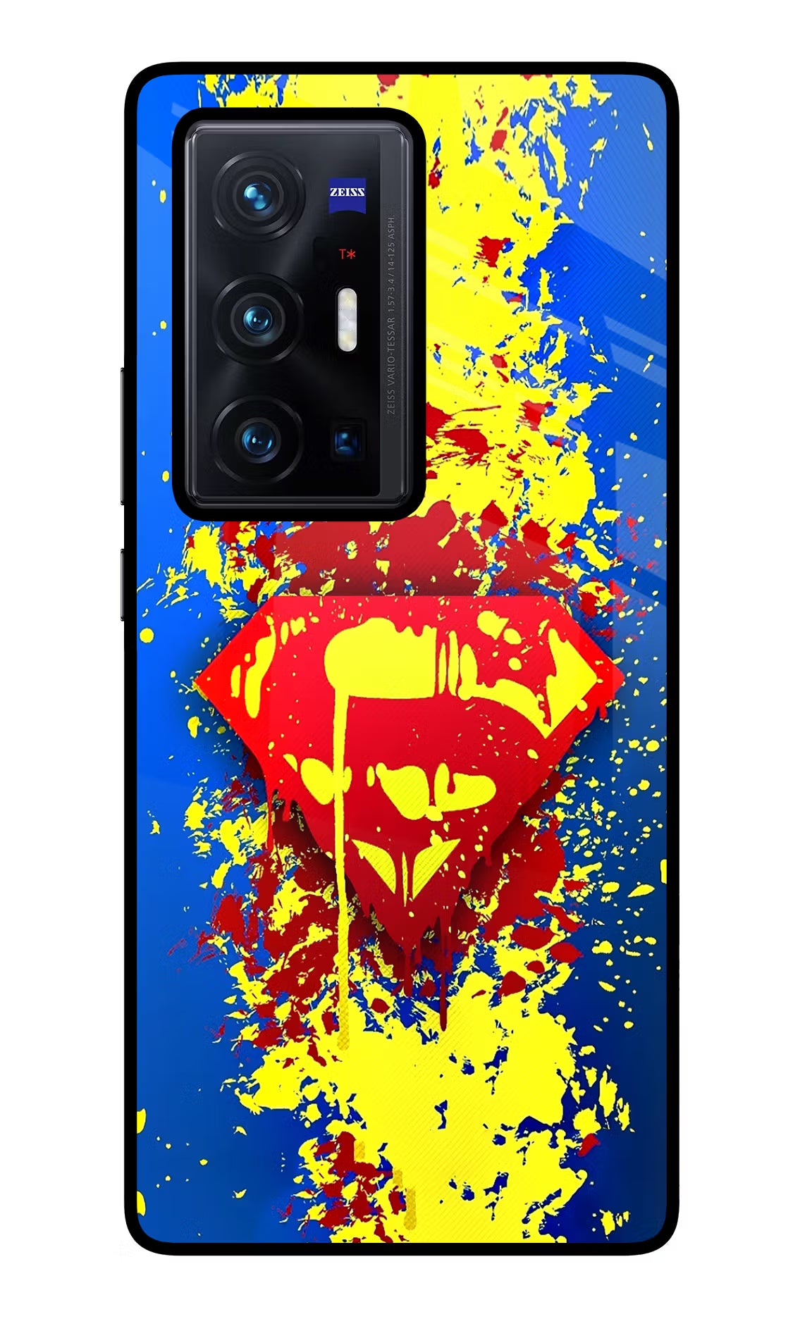 Superman logo Vivo X70 Pro+ Glass Case Back Cover by Casekaro