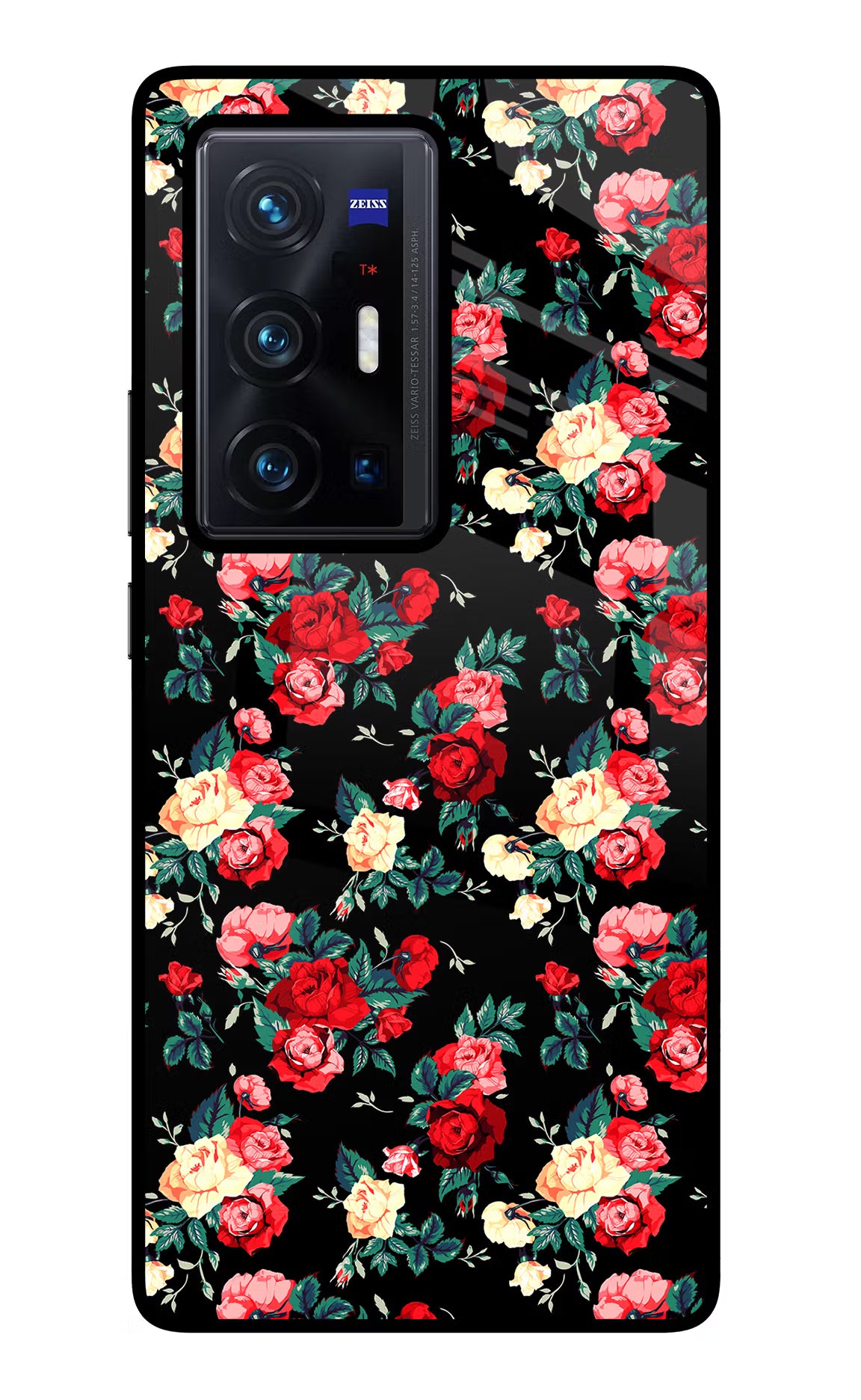 Rose Pattern Vivo X70 Pro+ Glass Case
