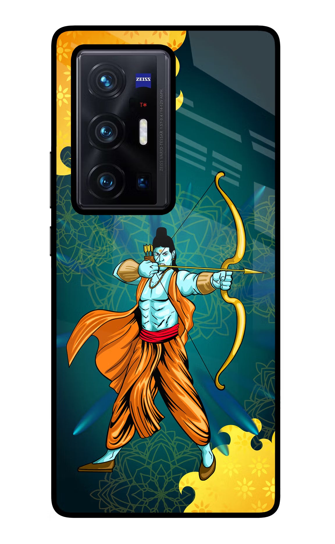 Lord Ram - 6 Vivo X70 Pro+ Glass Case Back Cover by Casekaro