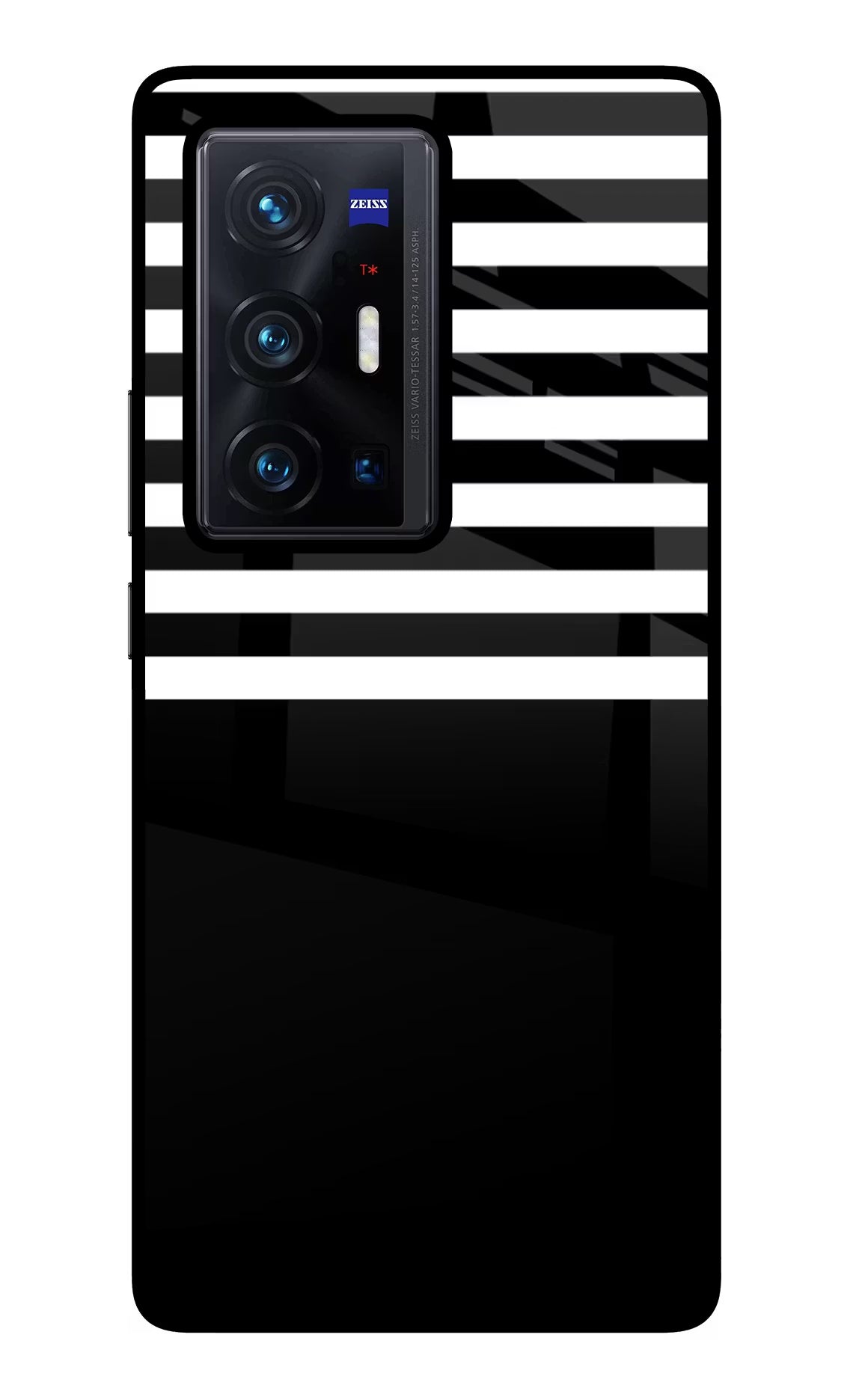 Black and White Print Vivo X70 Pro+ Glass Case Back Cover by Casekaro