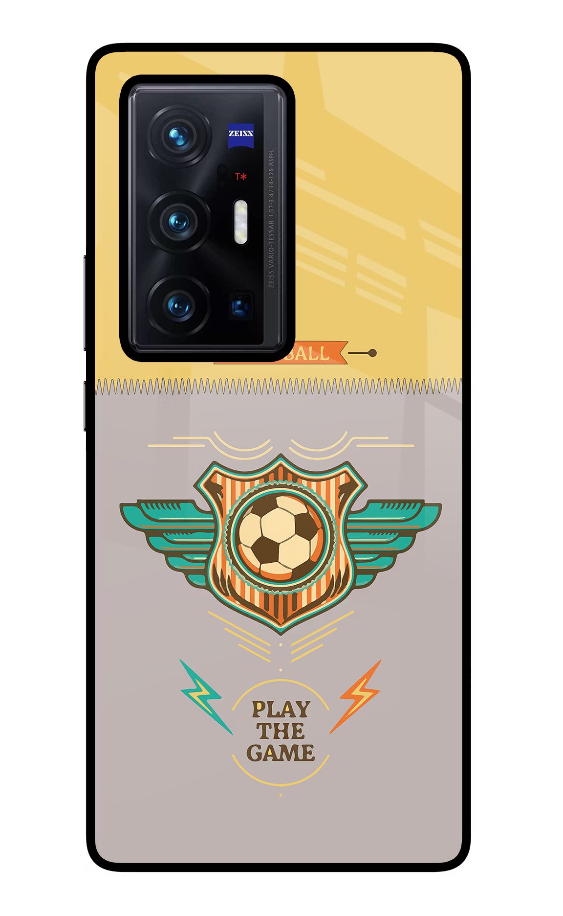 Football Vivo X70 Pro+ Glass Case Back Cover by Casekaro