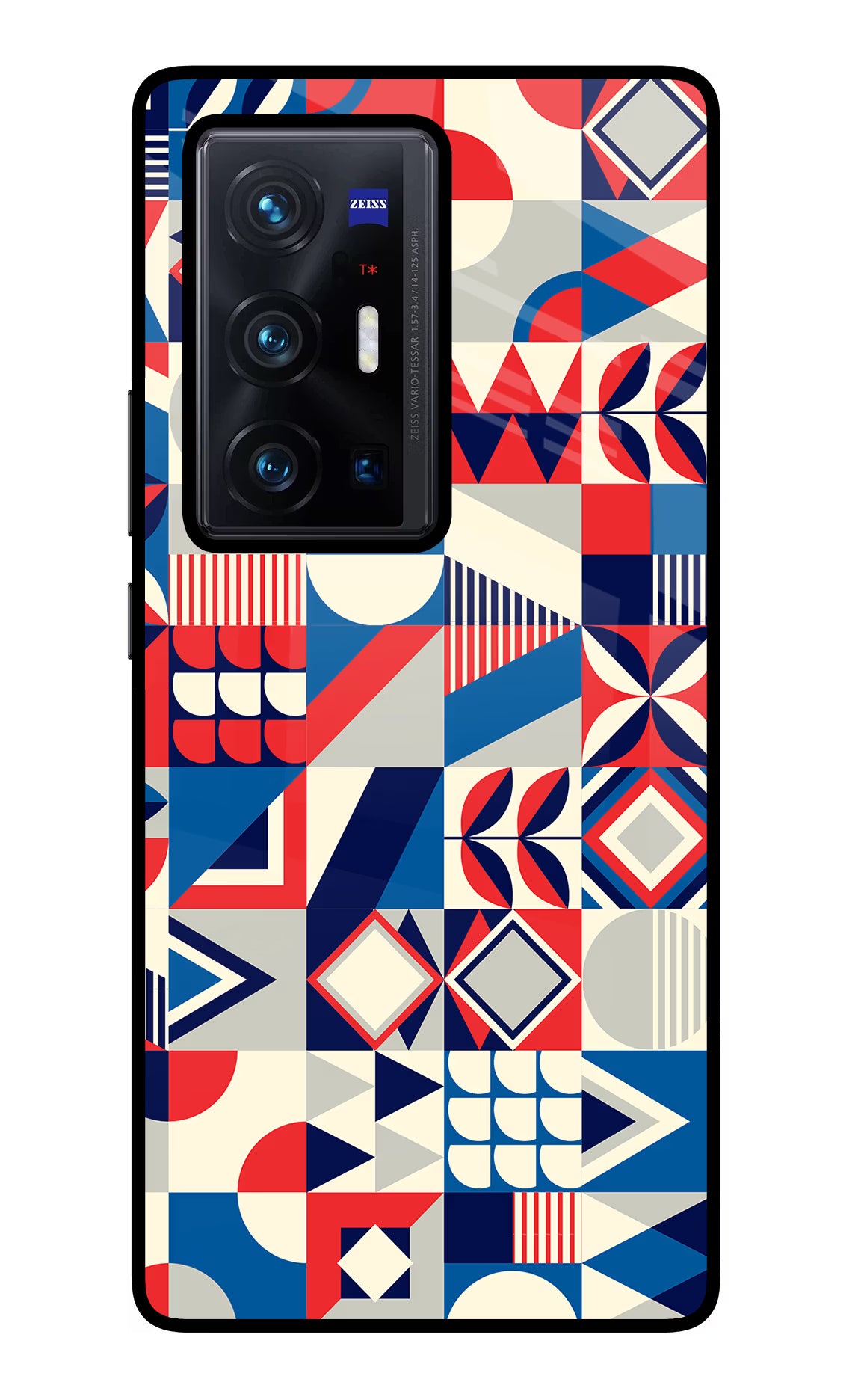 Colorful Pattern Vivo X70 Pro+ Glass Case Back Cover by Casekaro