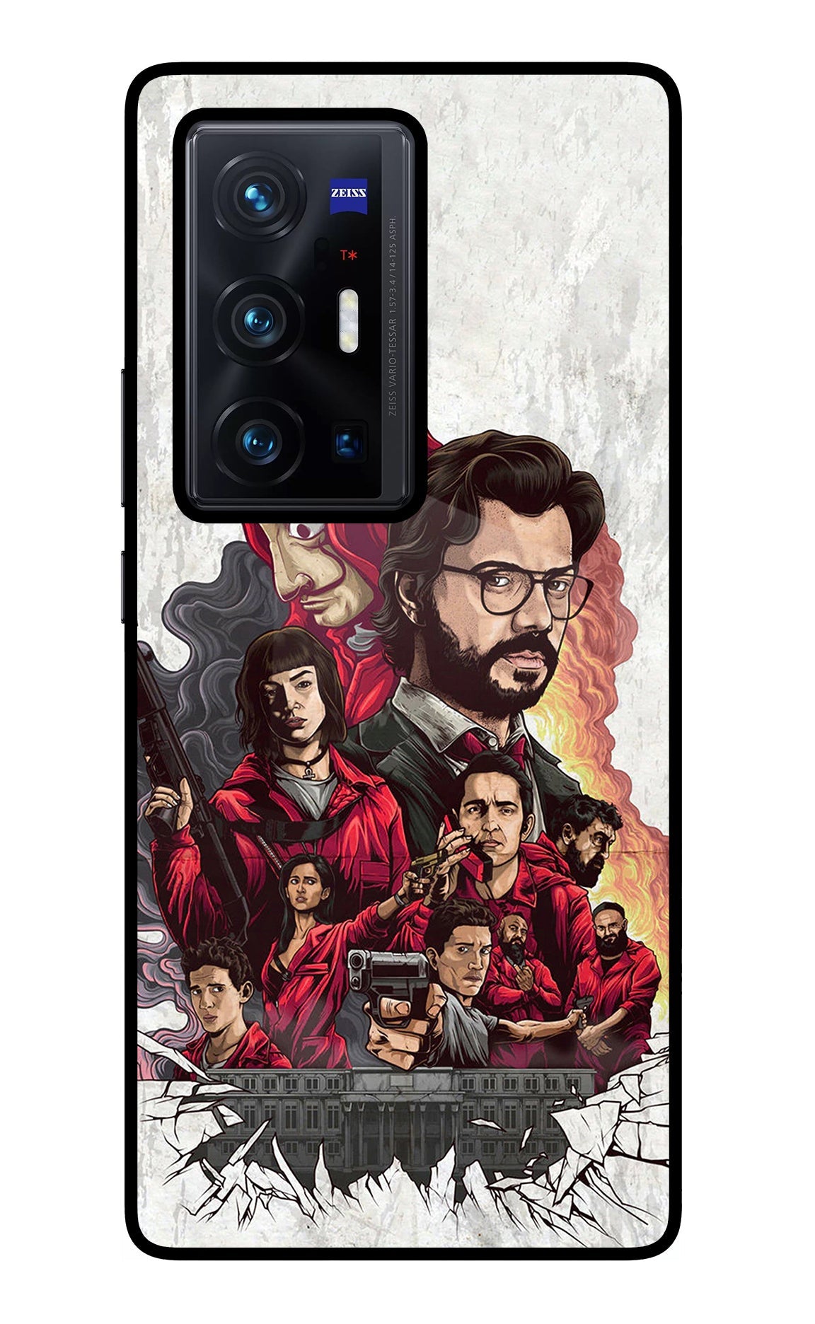 Money Heist Artwork Vivo X70 Pro+ Glass Case