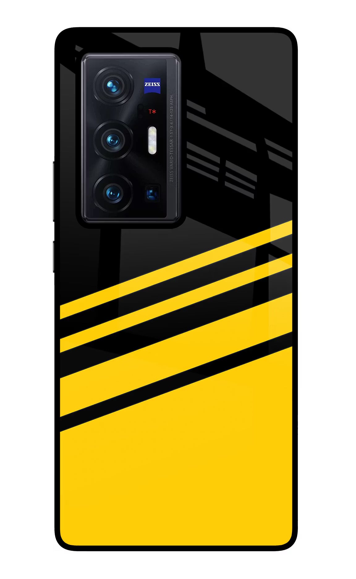 Yellow Shades Vivo X70 Pro+ Glass Case Back Cover by Casekaro
